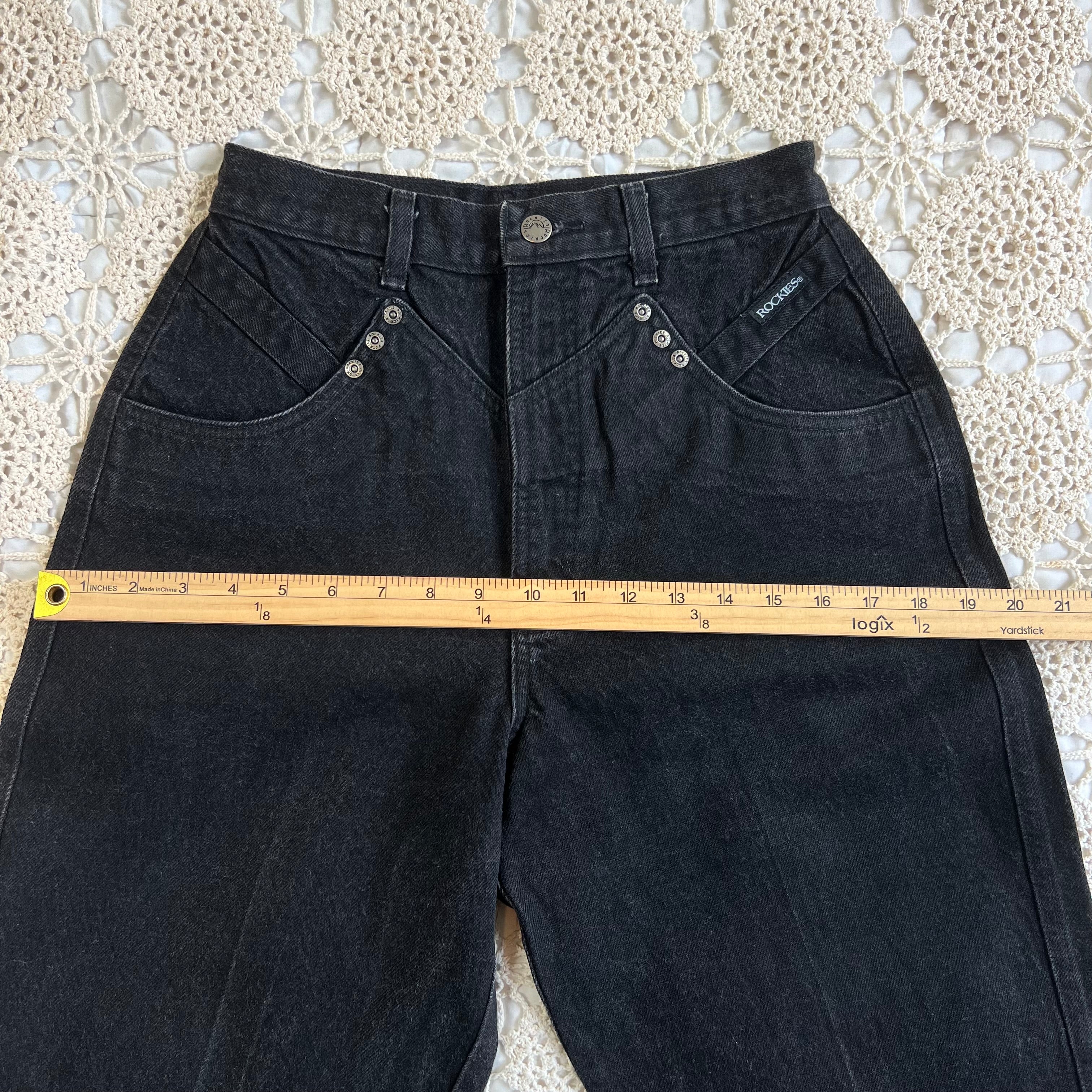 80s Rockies Black Tapered Jeans 25x36