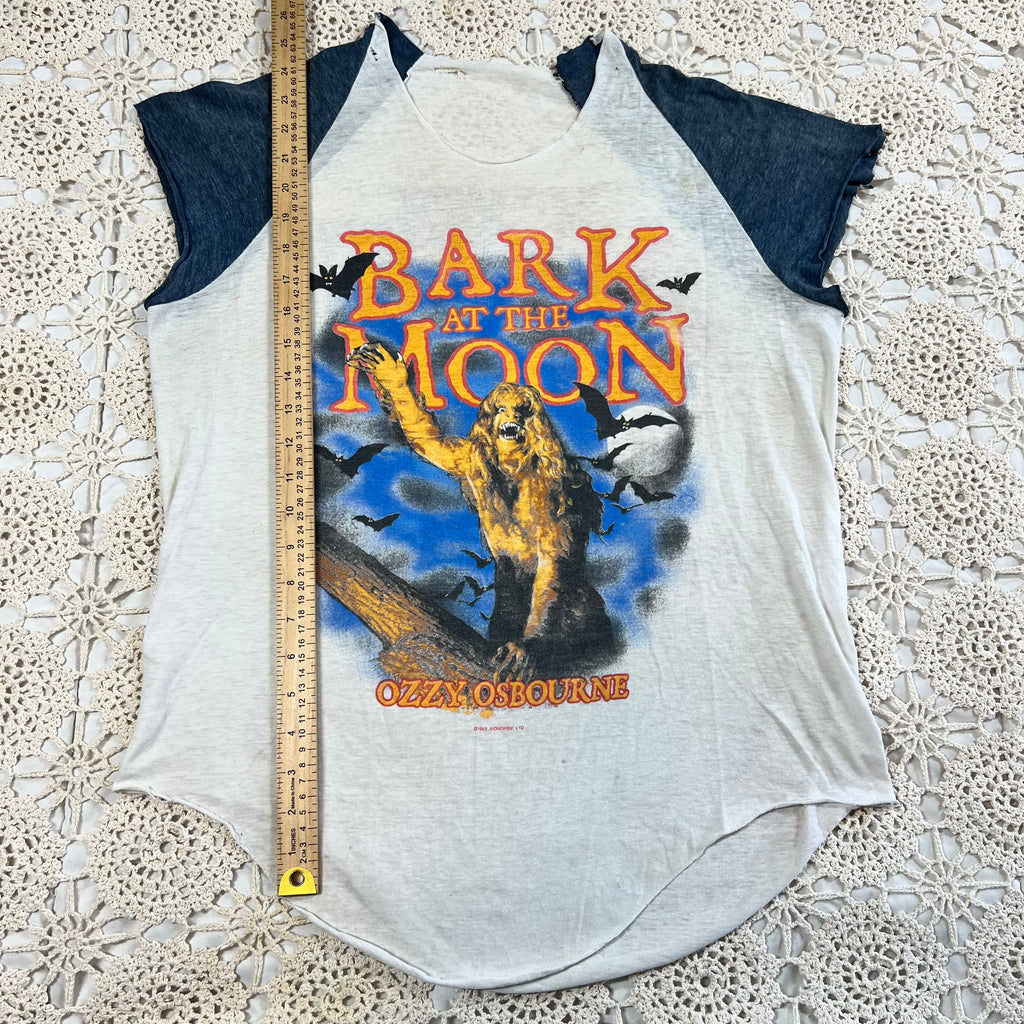 1984 Ozzy Osbourne Bark at the Moon Cut Off Tour Raglan M
