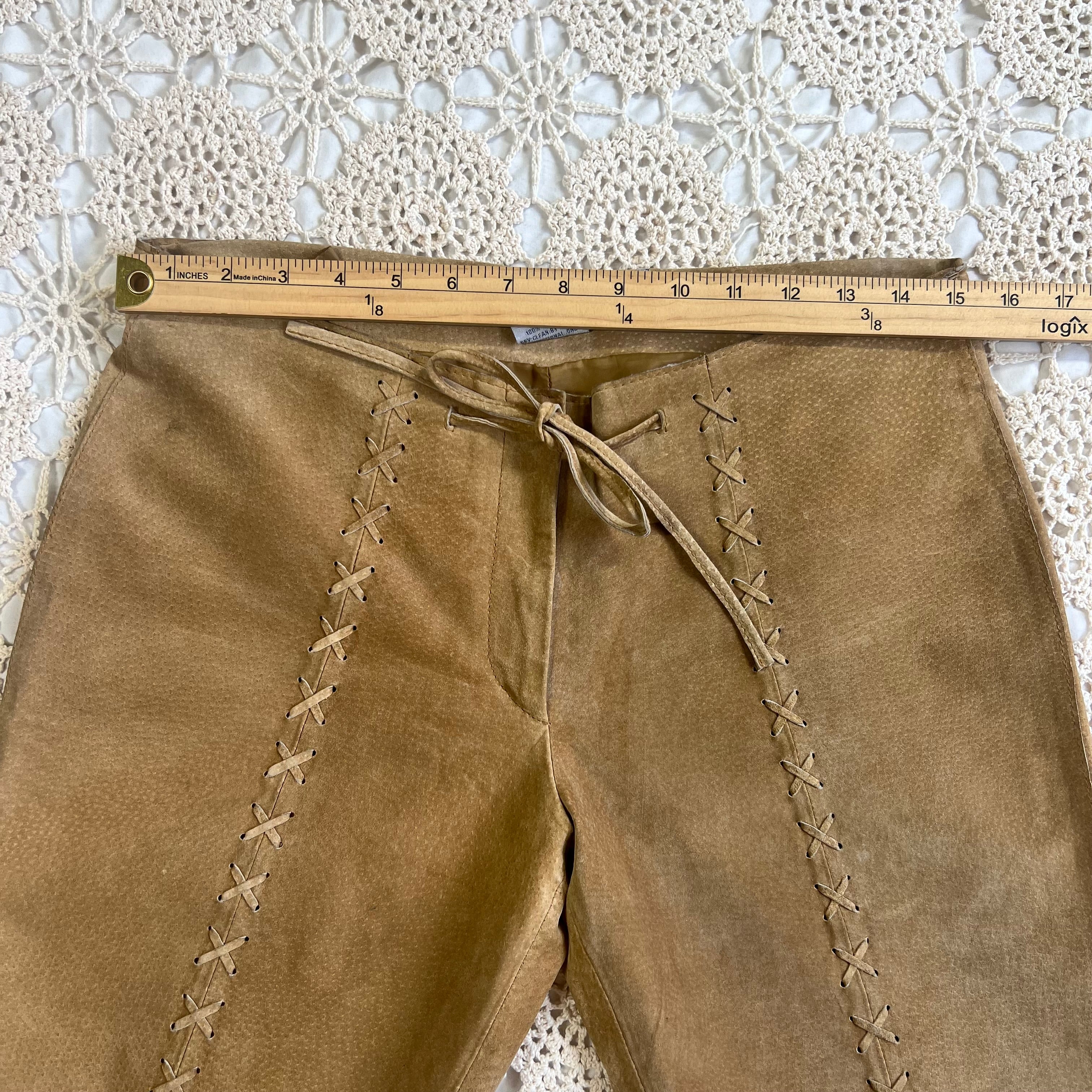 Y2K Anchor Blue Suede Bell Bottoms 7