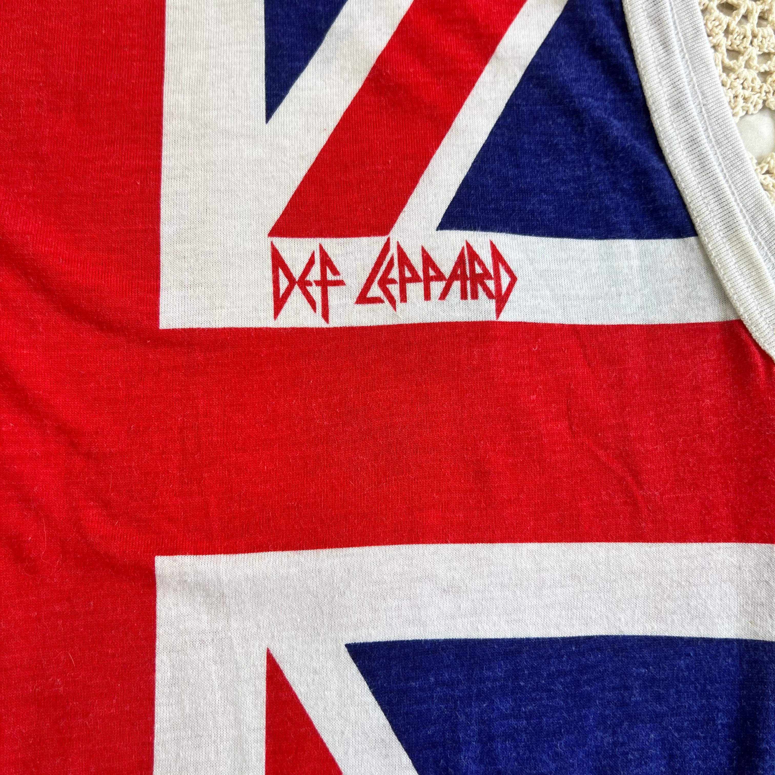 1983 Def Leppard Pyromania Tour Union Jack Flag Tank Top M