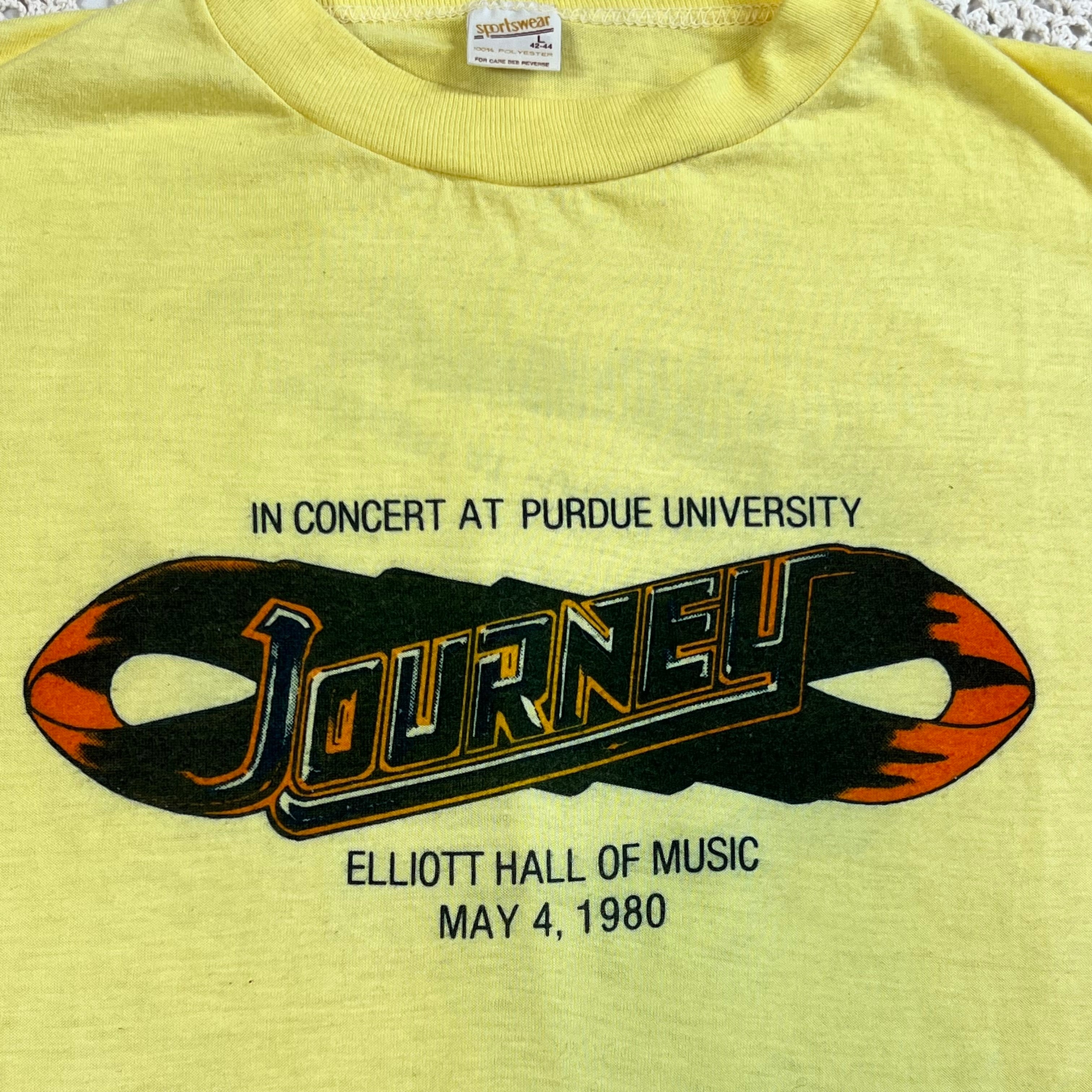 1980 Journey One Night Concert at Purdue University Tee L