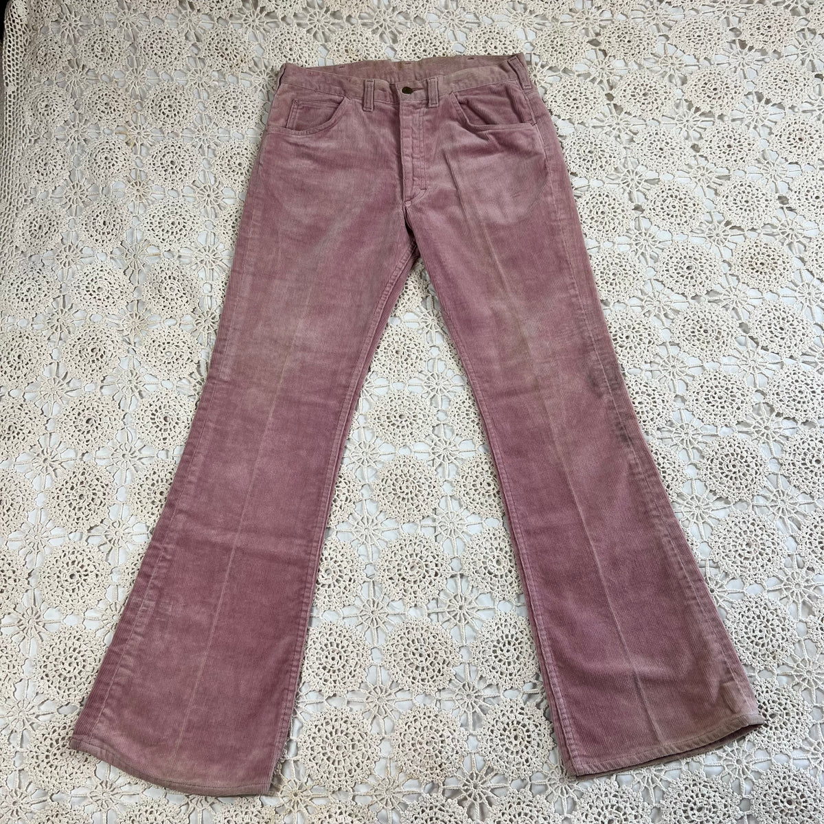 70s Lee Dusty Rose Corduroy Bell Bottoms Hollywood Costume House CRC 32x31.5”