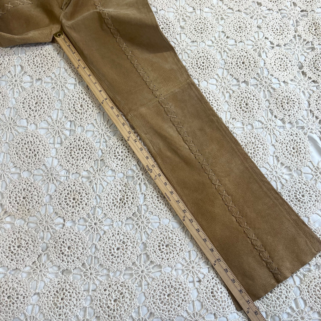 Y2K Anchor Blue Suede Bell Bottoms 7