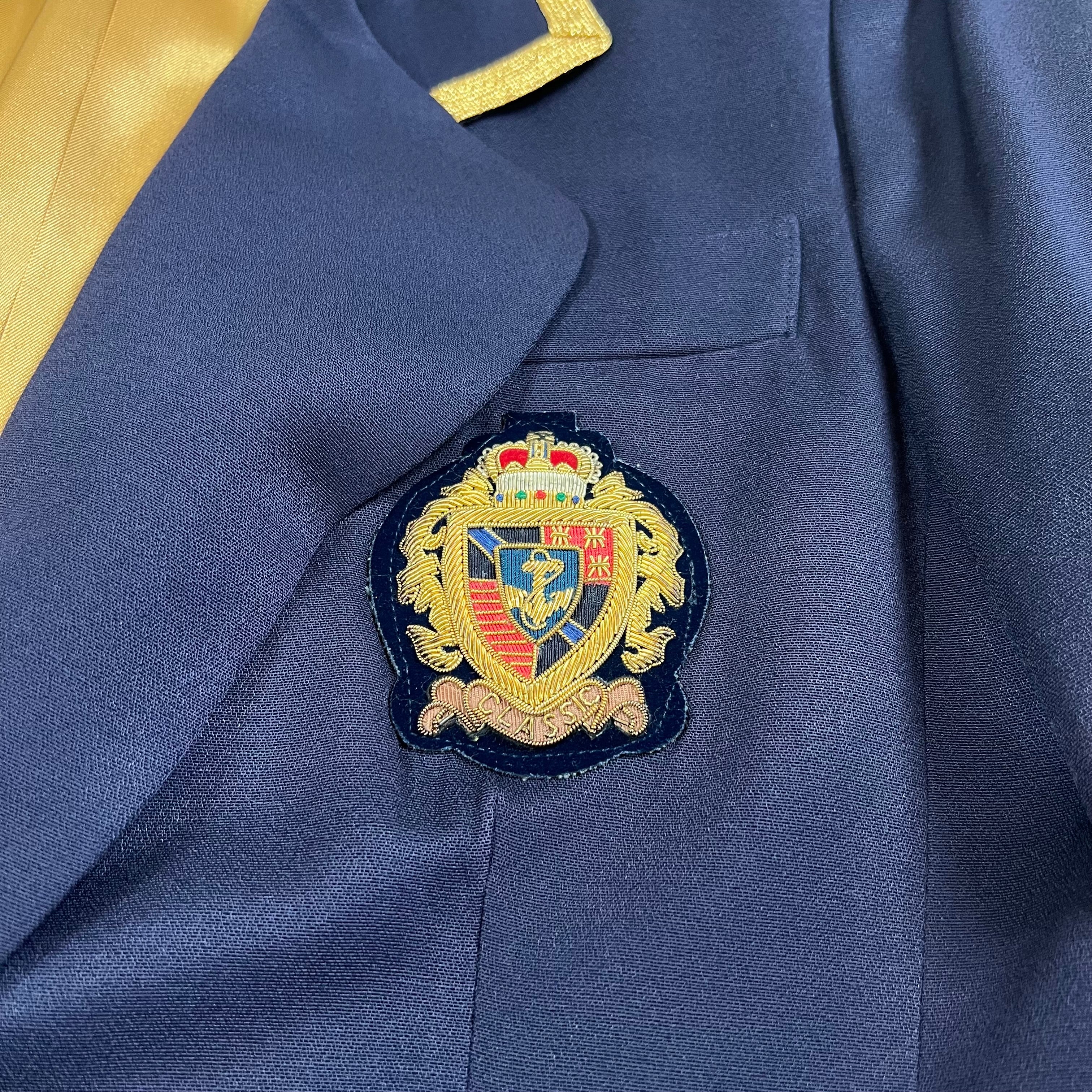 80s Deadstock Talk of the Walk Nautical Navy and Gold Blazer L