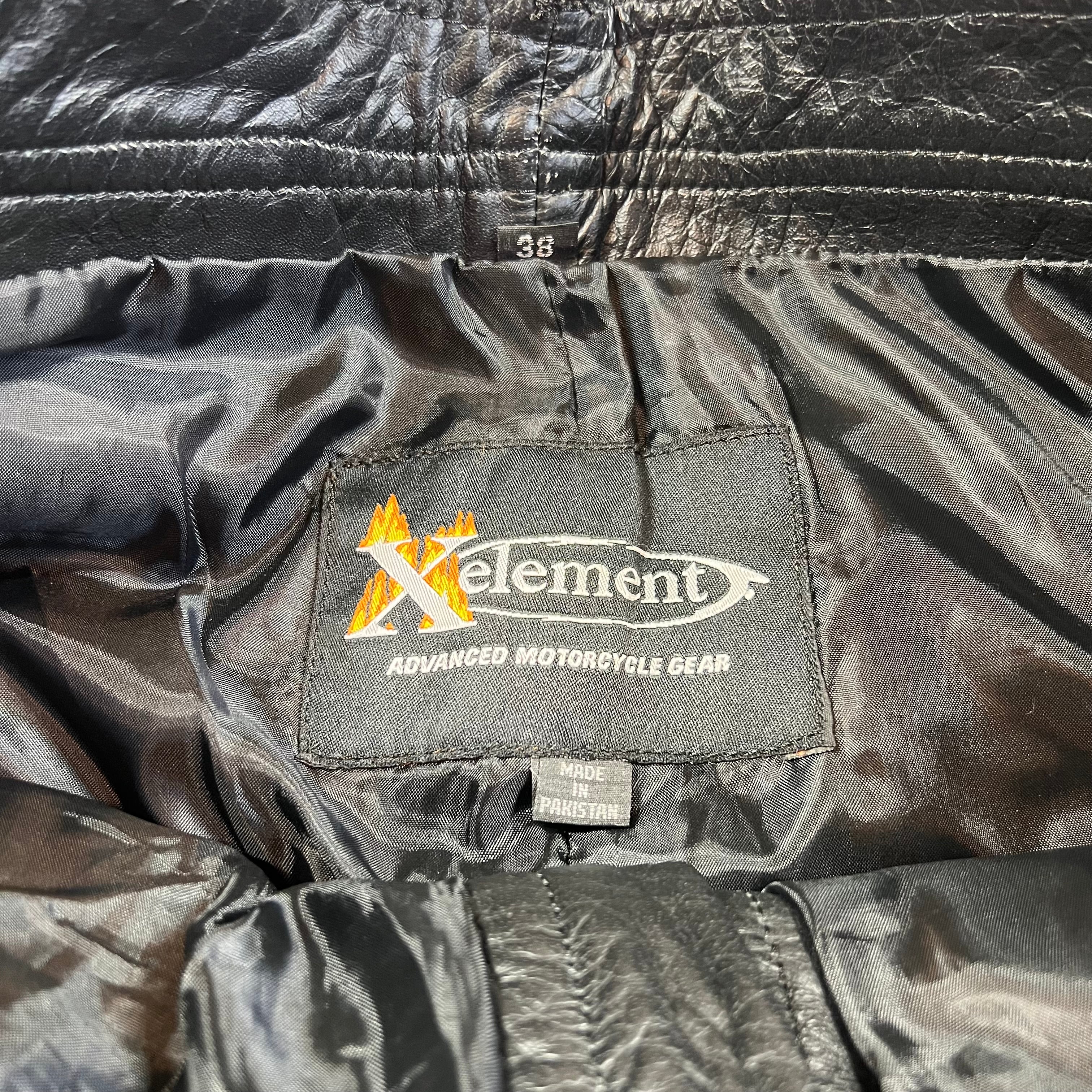 90s Xelement Straight Leg Baggy Leather Biker Pants 36x32