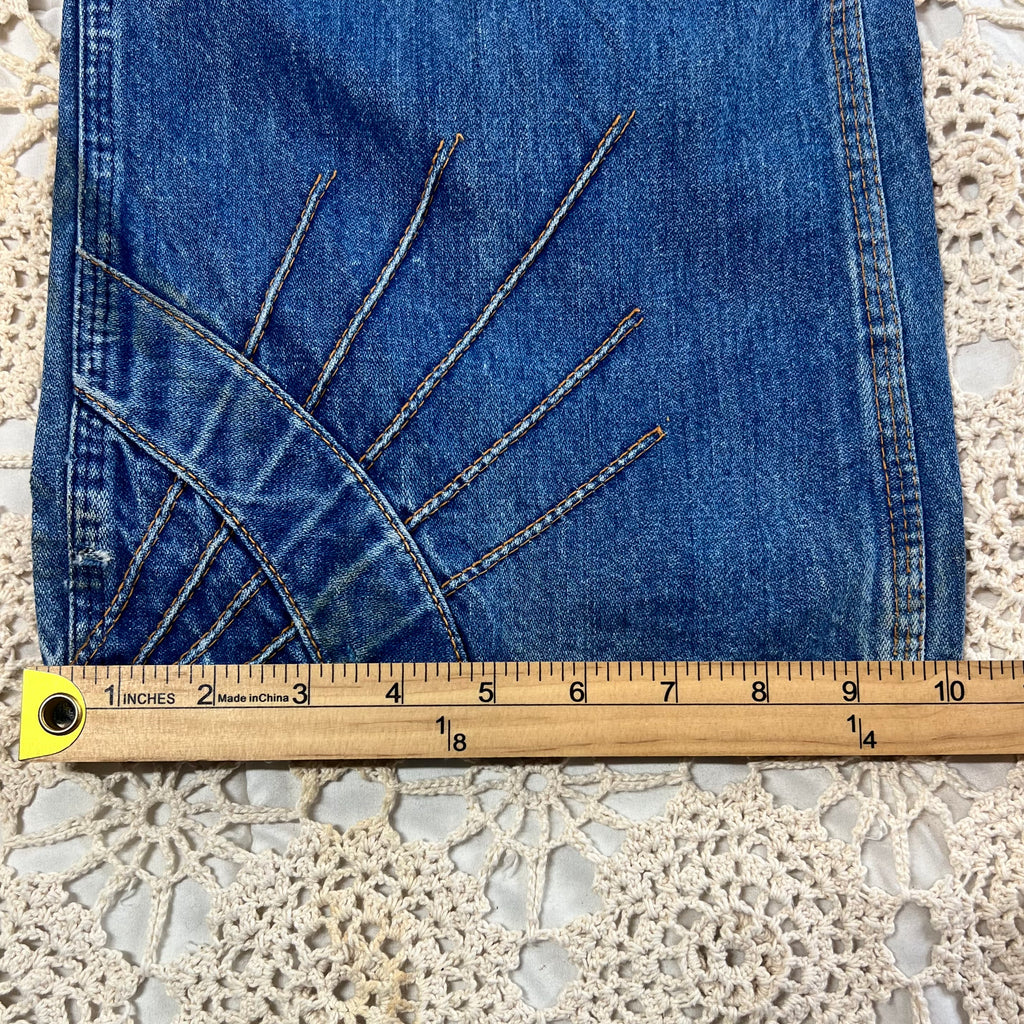 70s Sunburst Bellbottom Flare Jeans 34x31