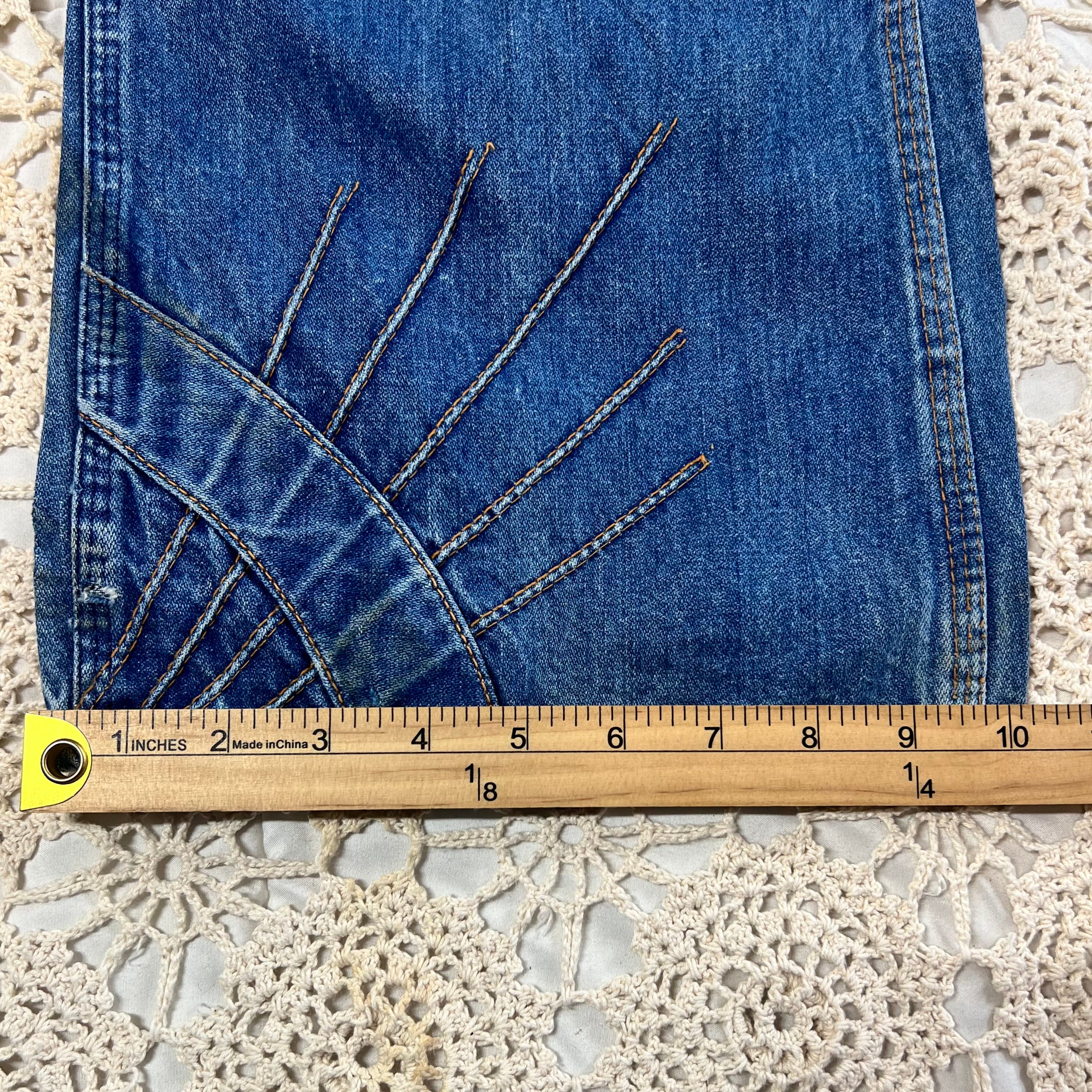 70s Sunburst Bellbottom Flare Jeans 34x31