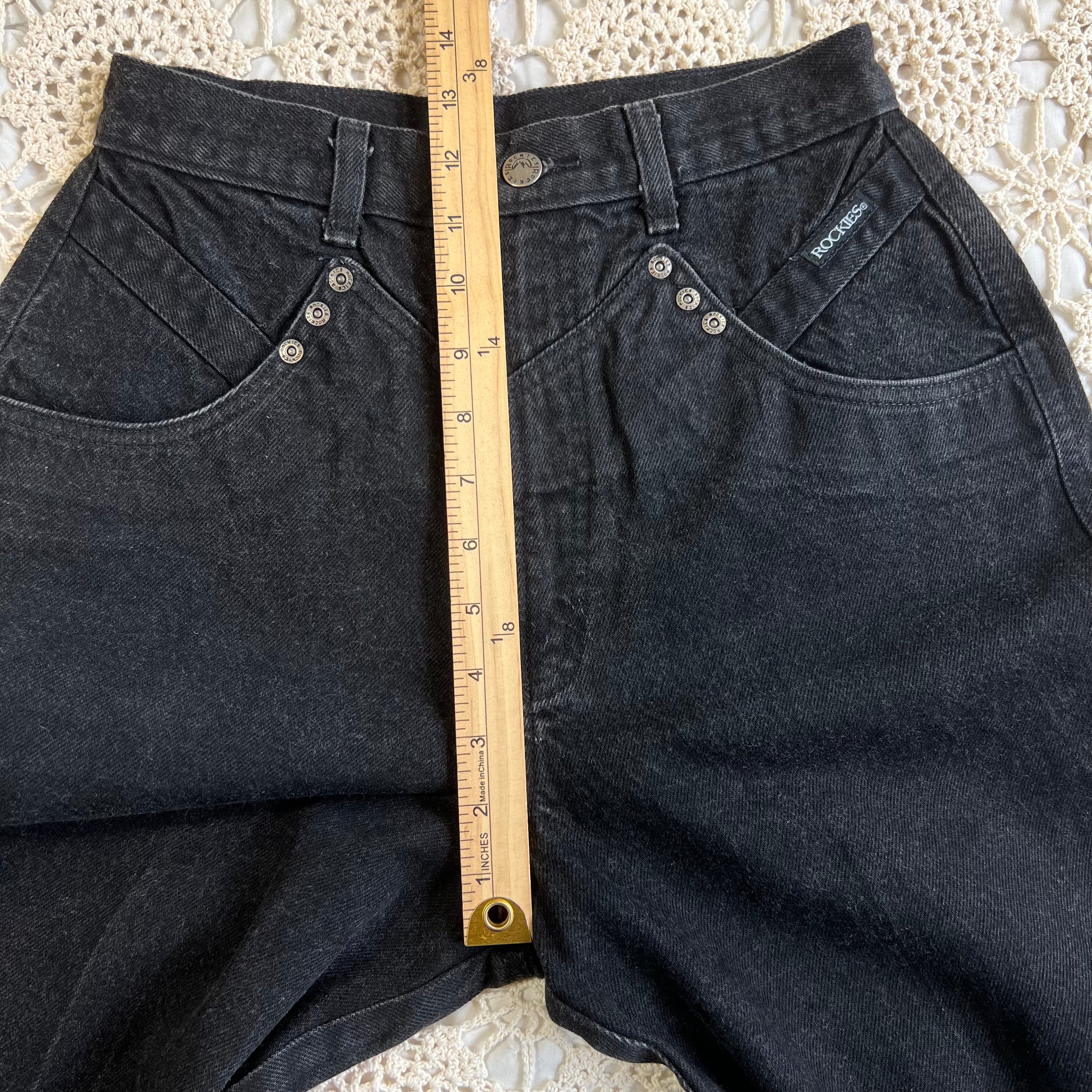 80s Rockies Black Tapered Jeans 25x36