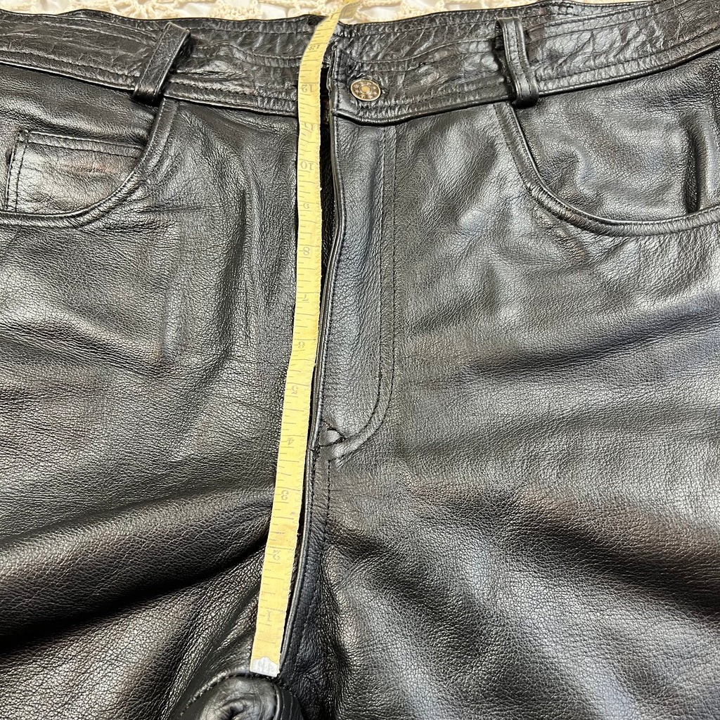 90s Xelement Straight Leg Baggy Leather Biker Pants 36x32