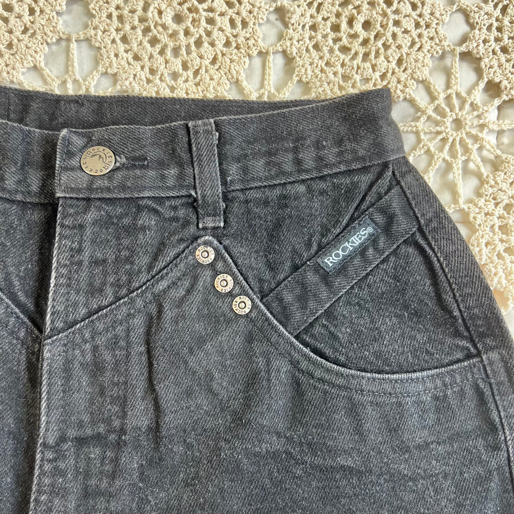 80s Rockies Black Tapered Jeans 25x36