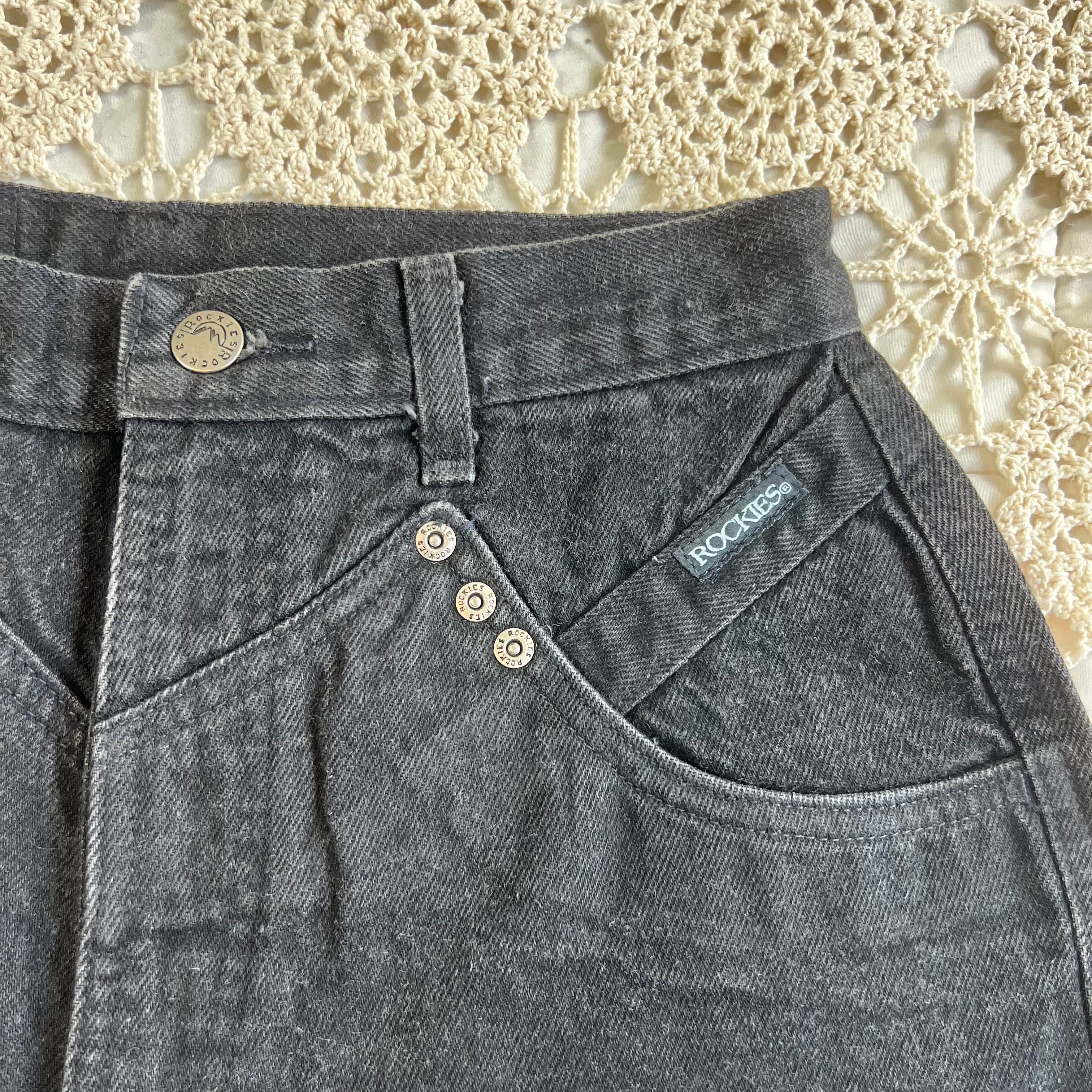 80s Rockies Black Tapered Jeans 25x36