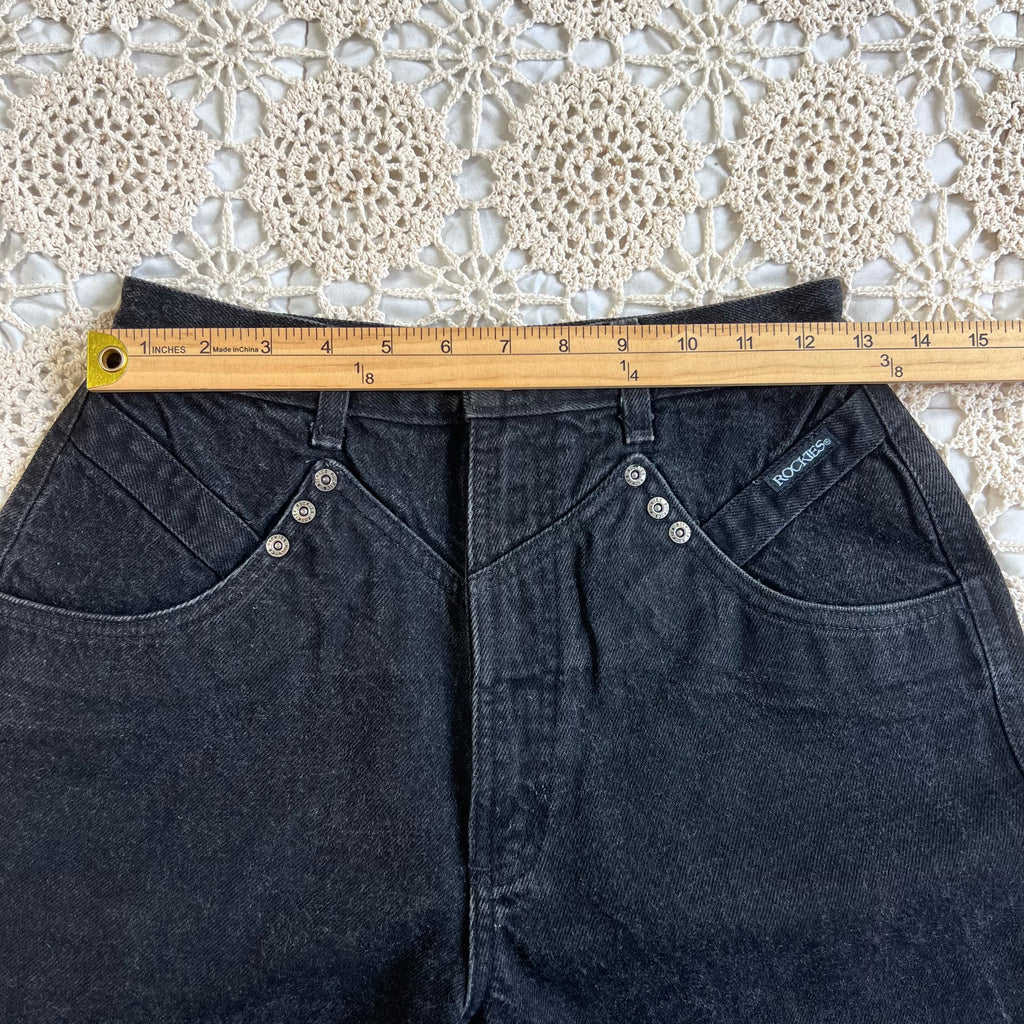 80s Rockies Black Tapered Jeans 25x36