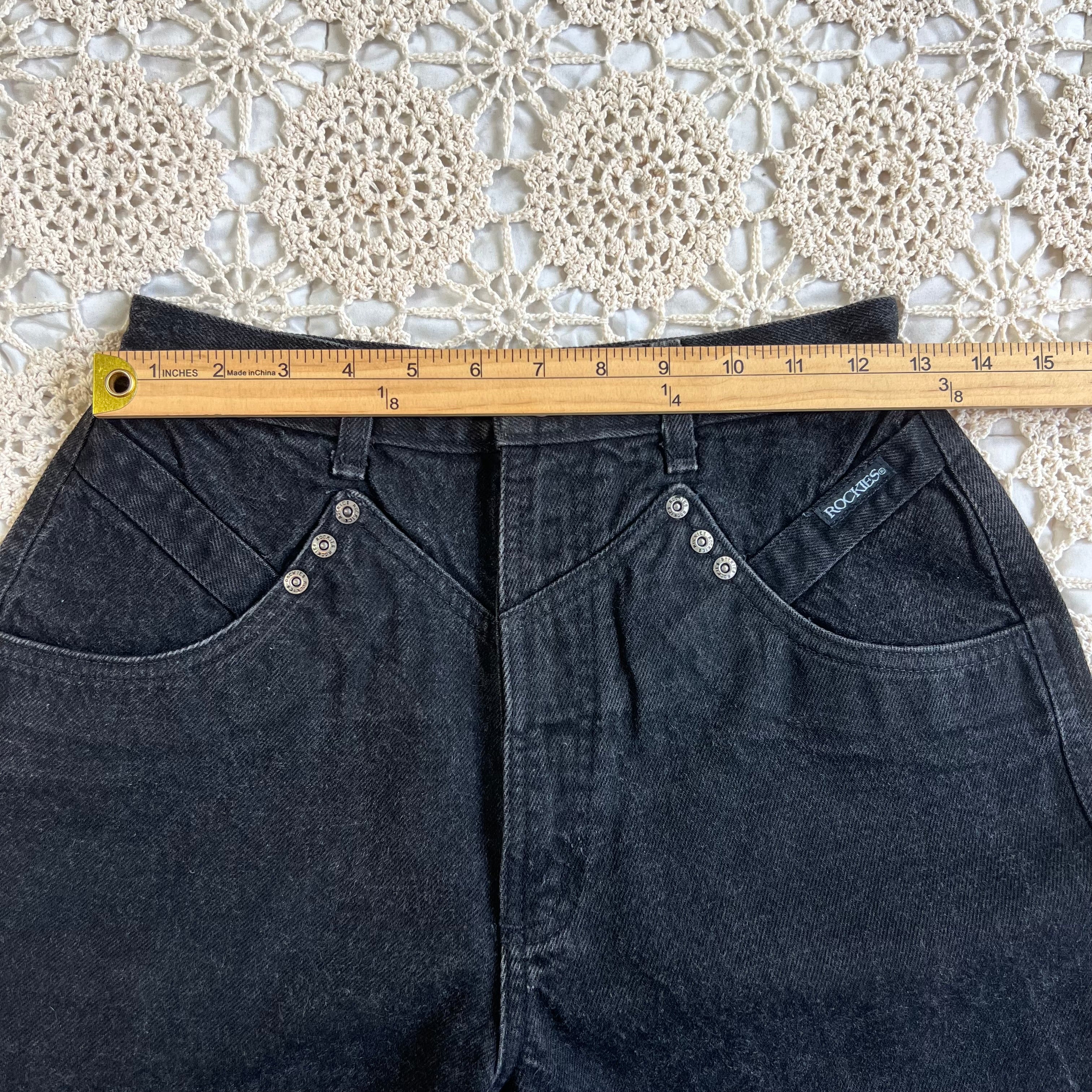 80s Rockies Black Tapered Jeans 25x36