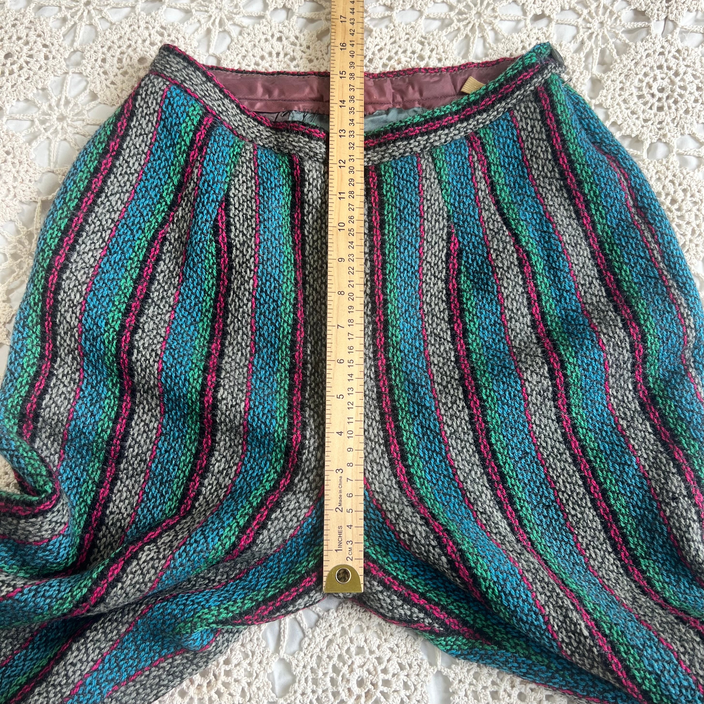 60s Wardrobe Maker Wool Striped Cigarette Pants 26x27