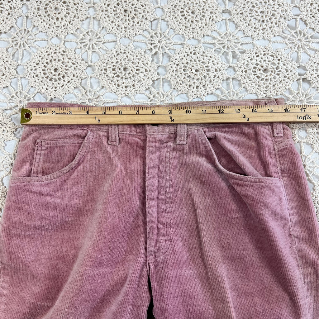 70s Lee Dusty Rose Corduroy Bell Bottoms Hollywood Costume House CRC 32x31.5”