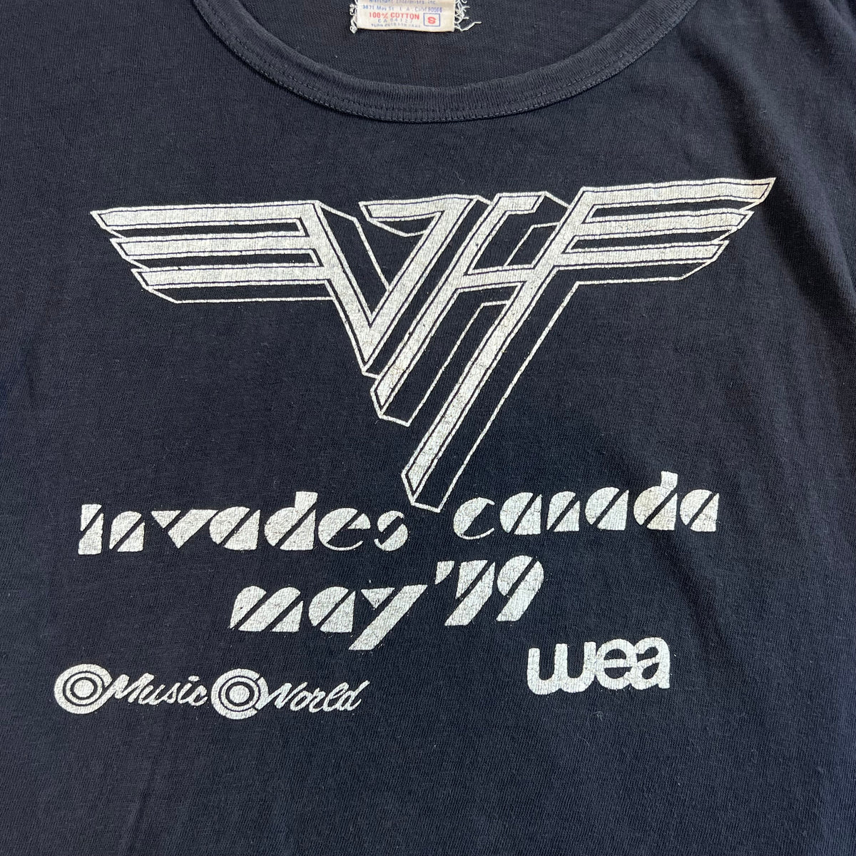 1979 Van Halen Invades Canada VH II Album Promotional Baby Tee S