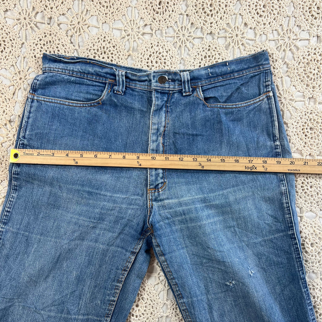70s Sunburst Bellbottom Flare Jeans 34x31