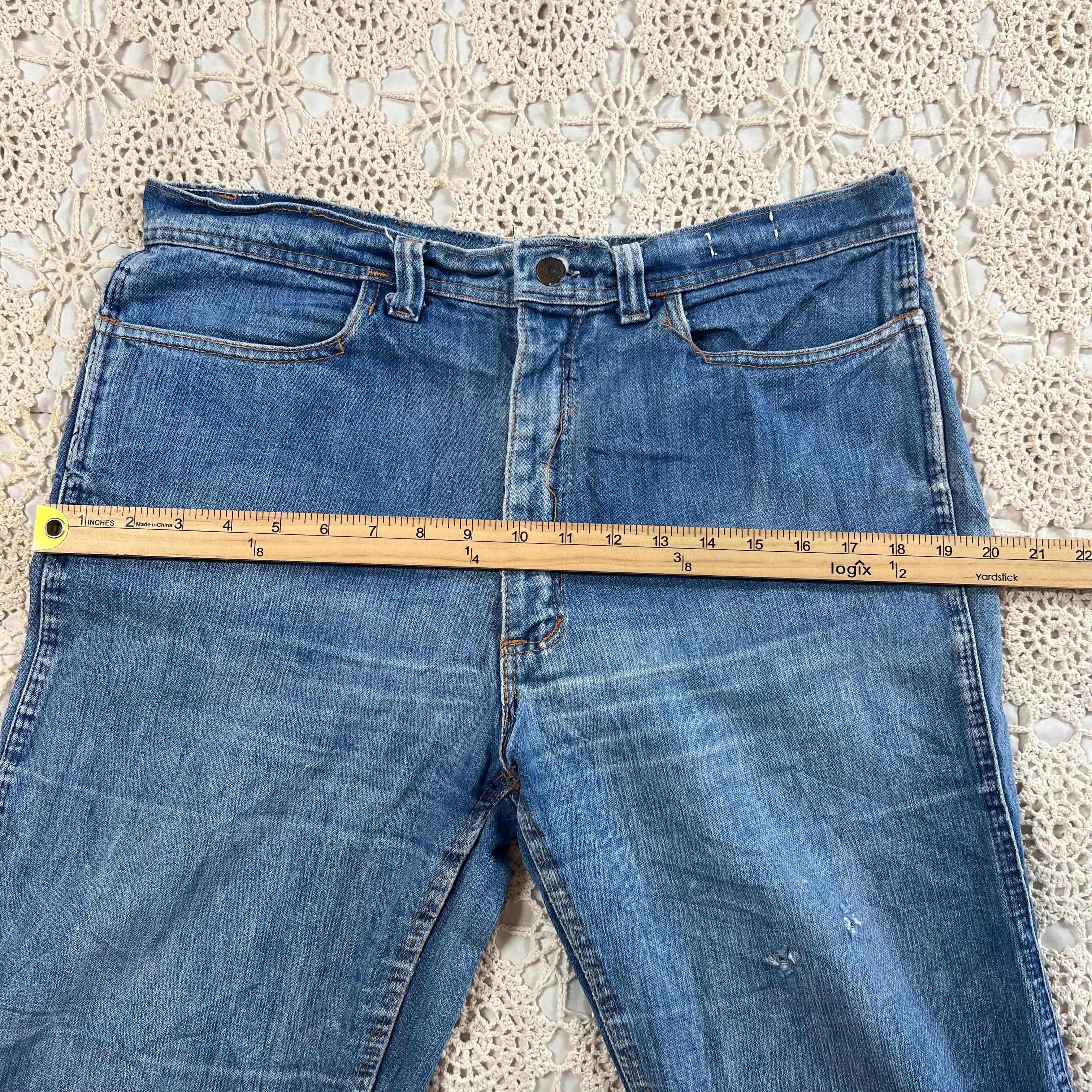 70s Sunburst Bellbottom Flare Jeans 34x31