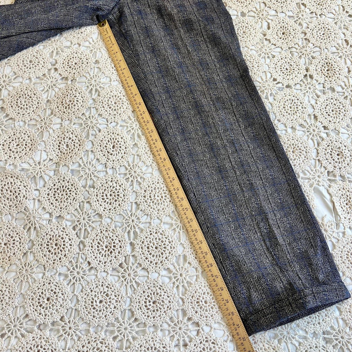 1930s Blue Wing Glen Plaid Trousers 30x32