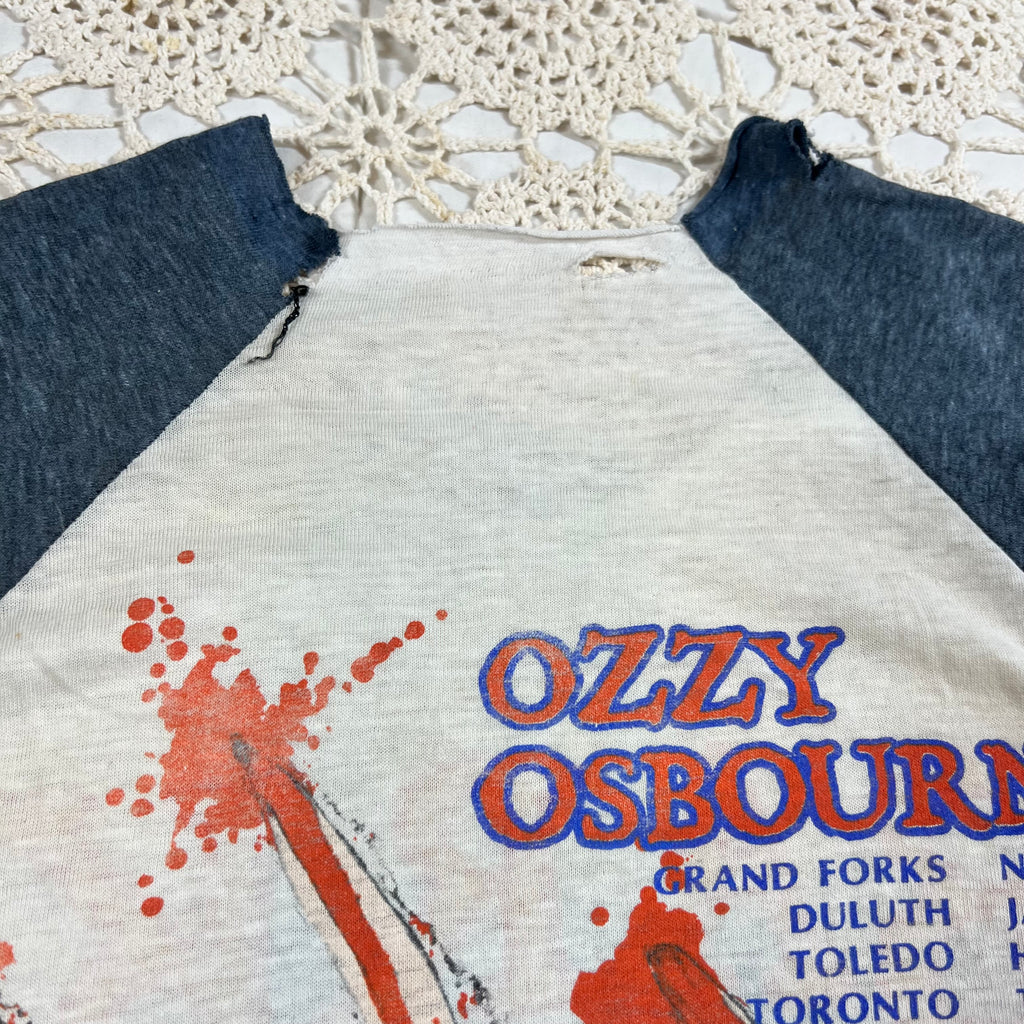 1984 Ozzy Osbourne Bark at the Moon Cut Off Tour Raglan M