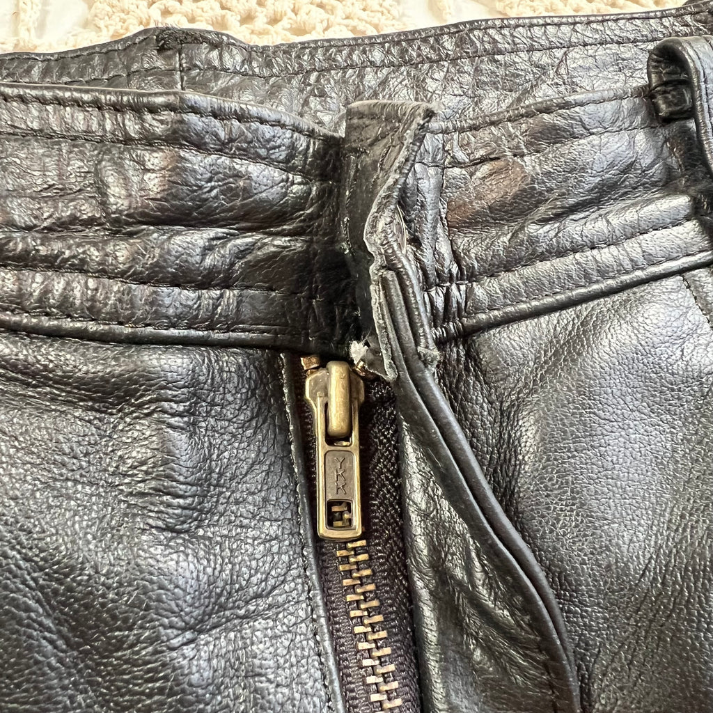 90s Xelement Straight Leg Baggy Leather Biker Pants 36x32