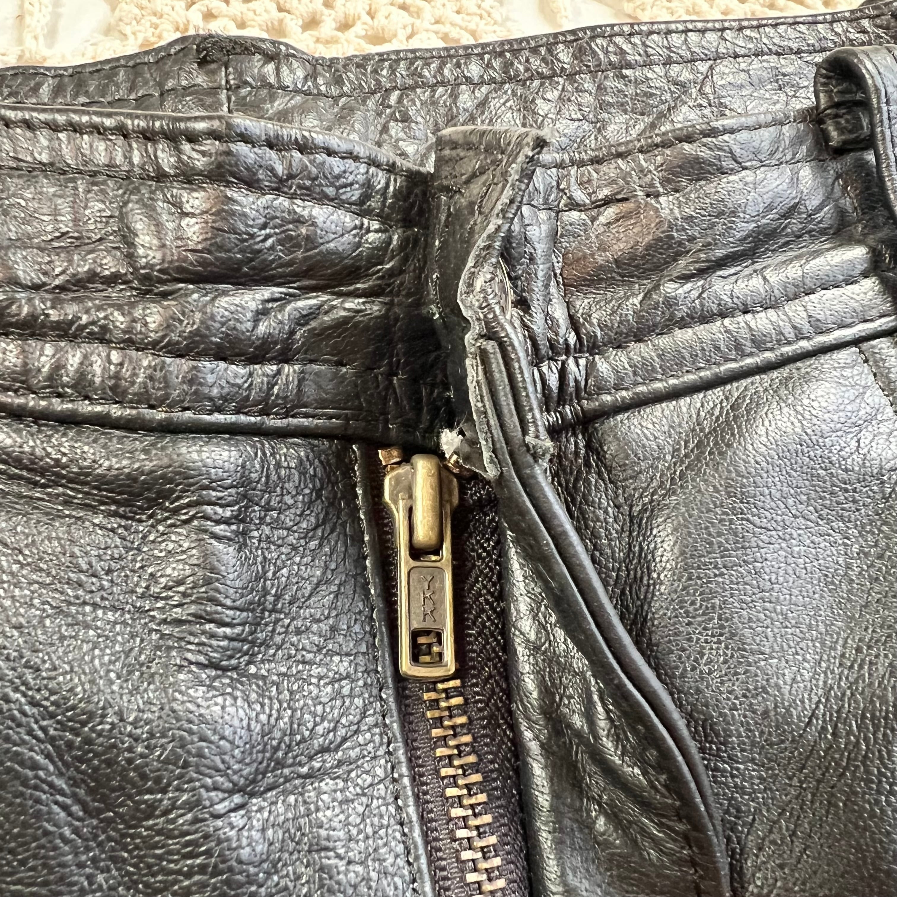 90s Xelement Straight Leg Baggy Leather Biker Pants 36x32