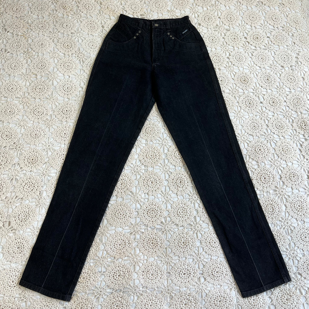 80s Rockies Black Tapered Jeans 25x36