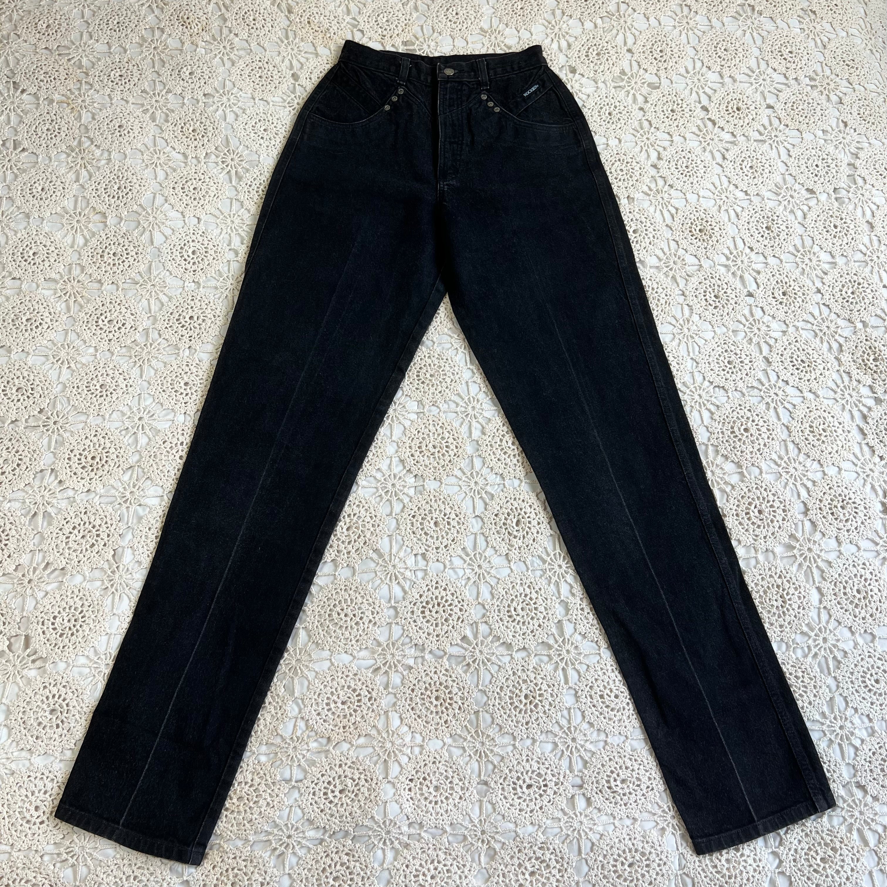 80s Rockies Black Tapered Jeans 25x36