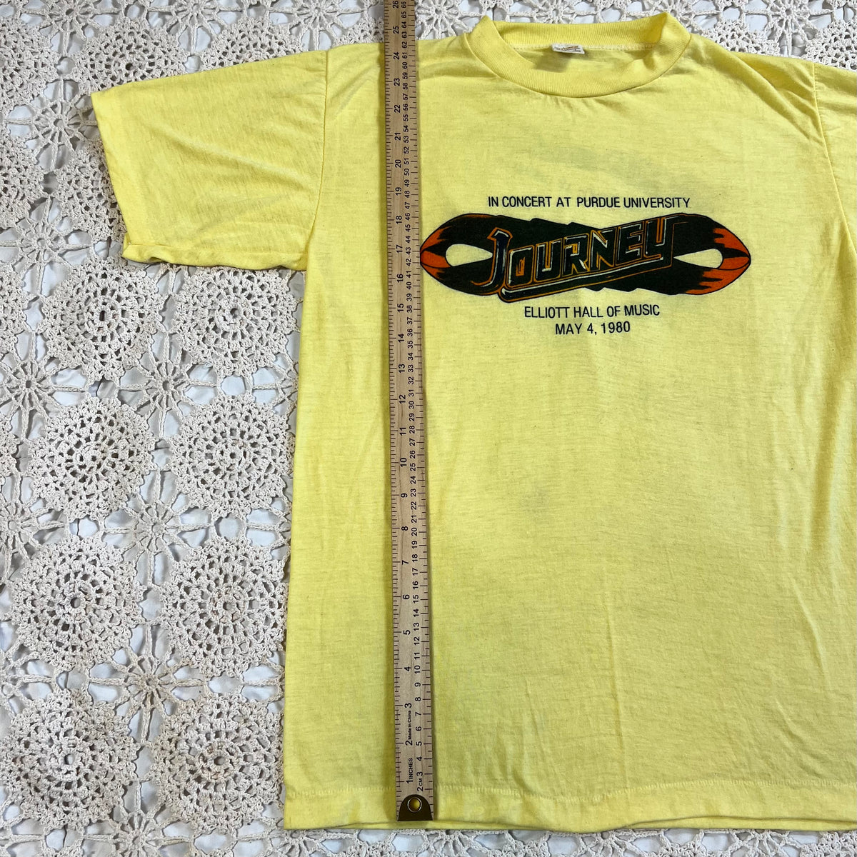1980 Journey One Night Concert at Purdue University Tee L