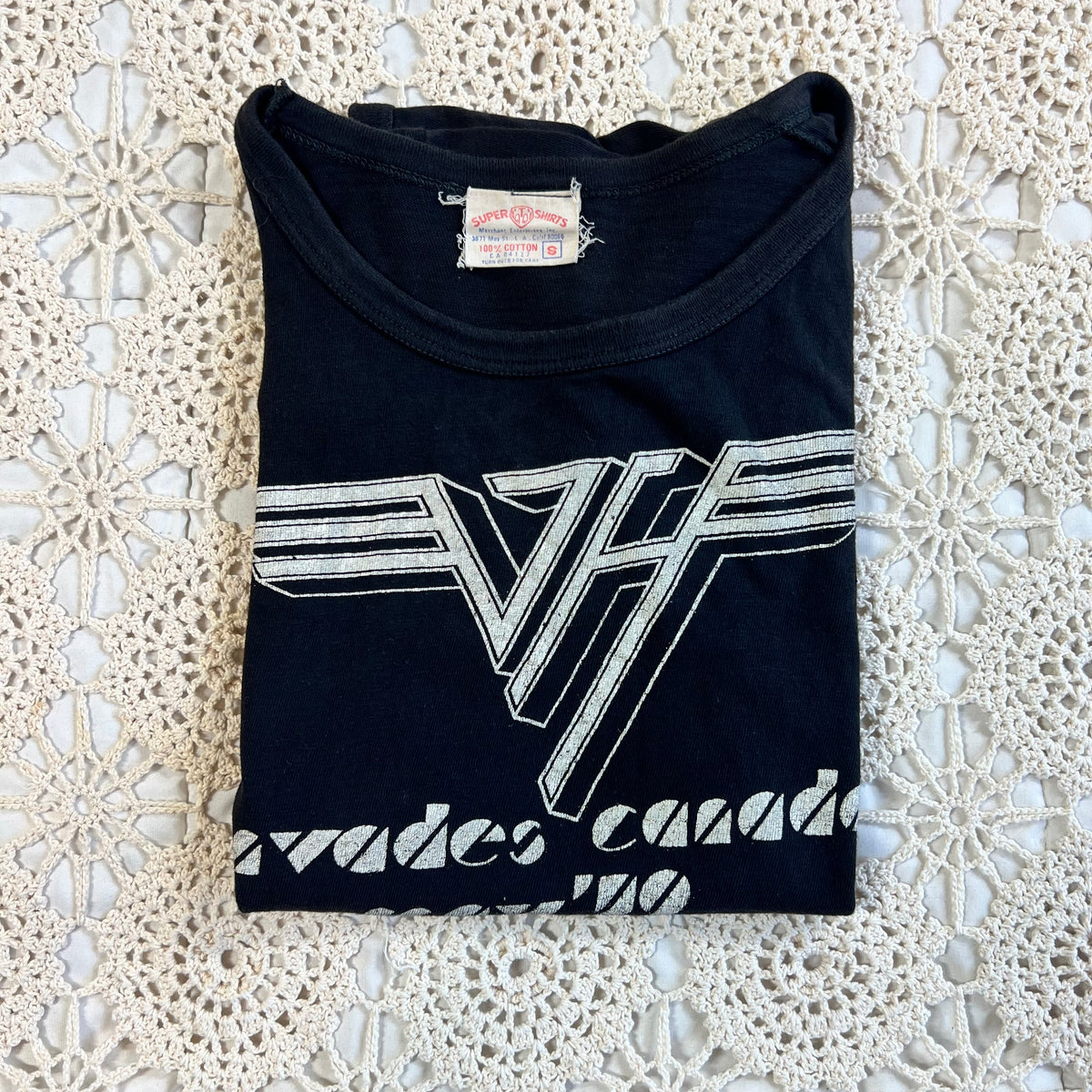 1979 Van Halen Invades Canada VH II Album Promotional Baby Tee S