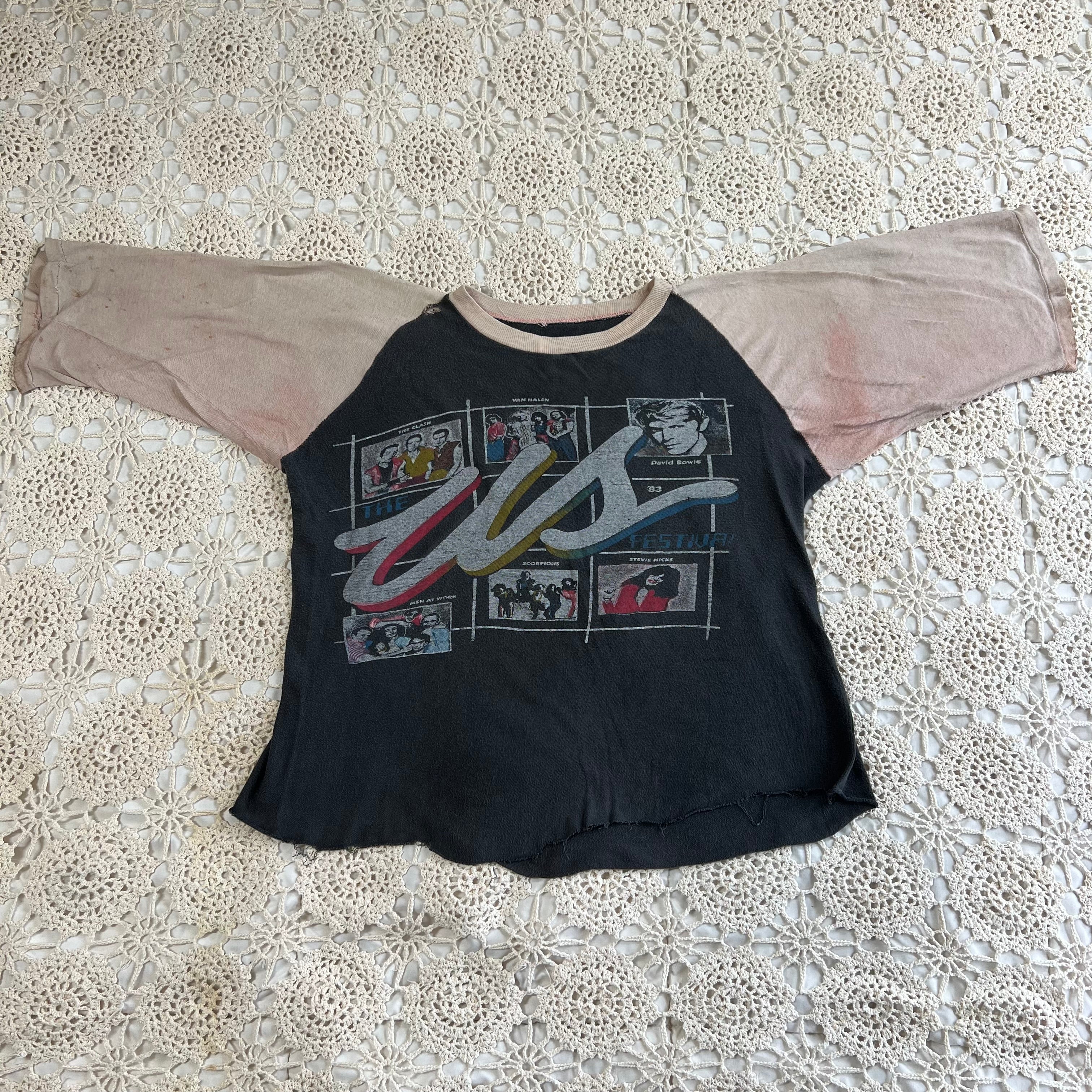 1983 Rare Bootleg Us Festival Raglan Shirt M/L