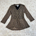 90s Whimsigoth Anna Lace Corset Tie Back Top M