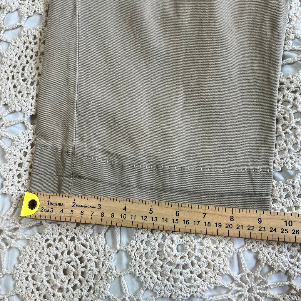 40s 50s Tan Chino Work Pants with Original Repairs 36x30