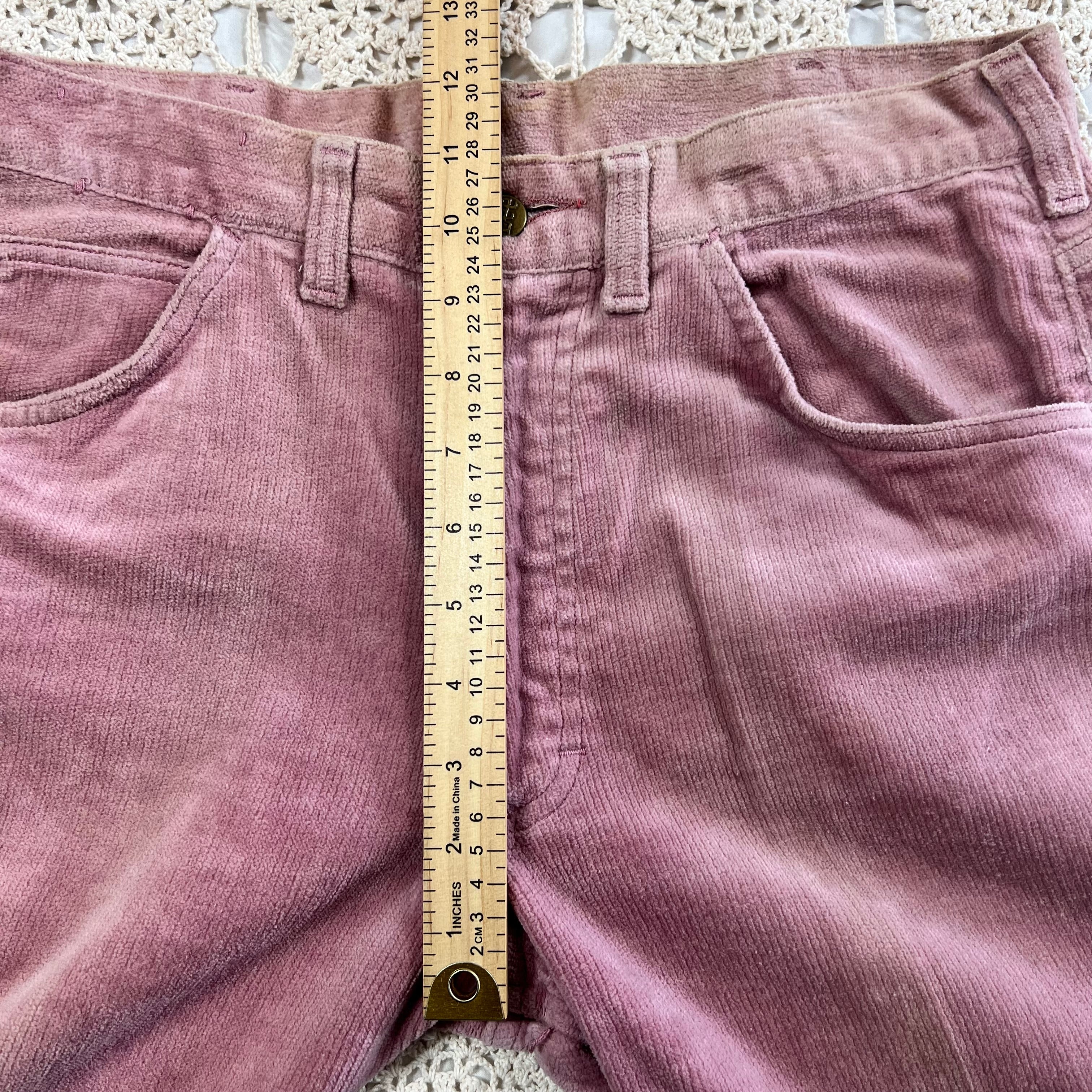 70s Lee Dusty Rose Corduroy Bell Bottoms Hollywood Costume House CRC 32x31.5”