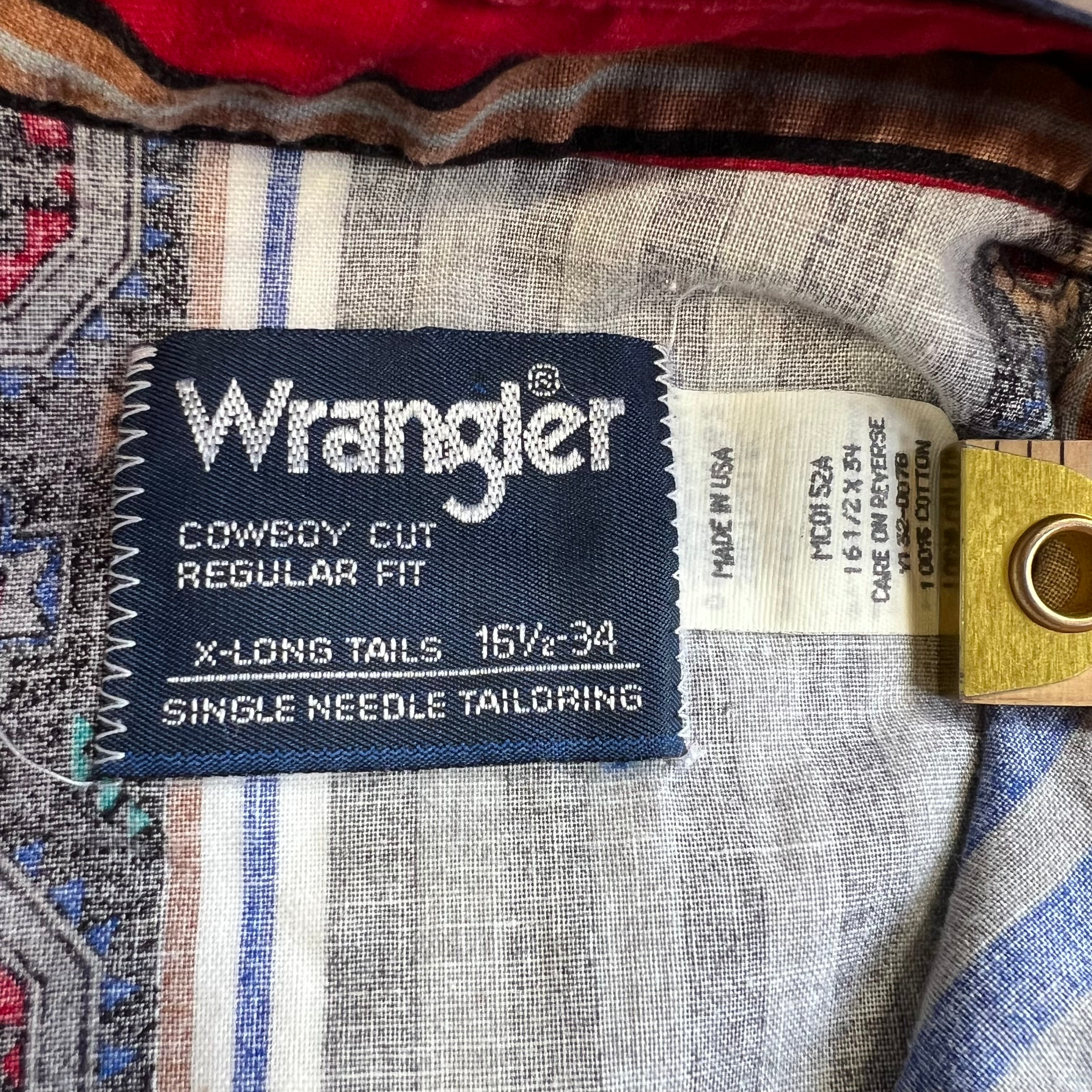 90s Wrangler Southwestern Aztec Stripe Western Button Up L/XL