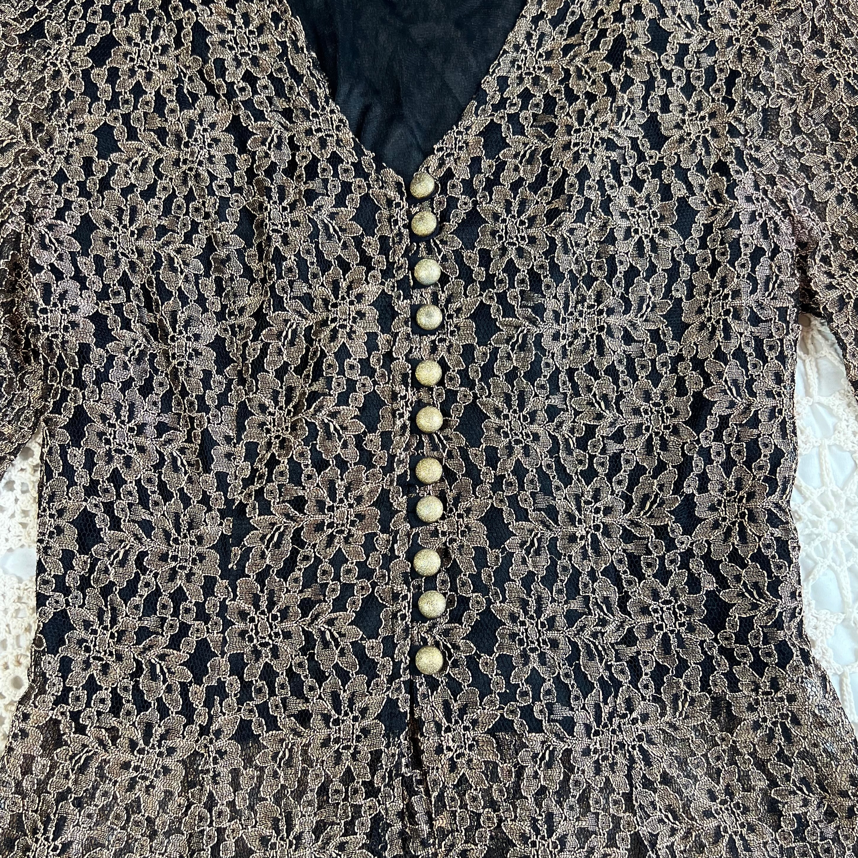 90s Whimsigoth Anna Lace Corset Tie Back Top M