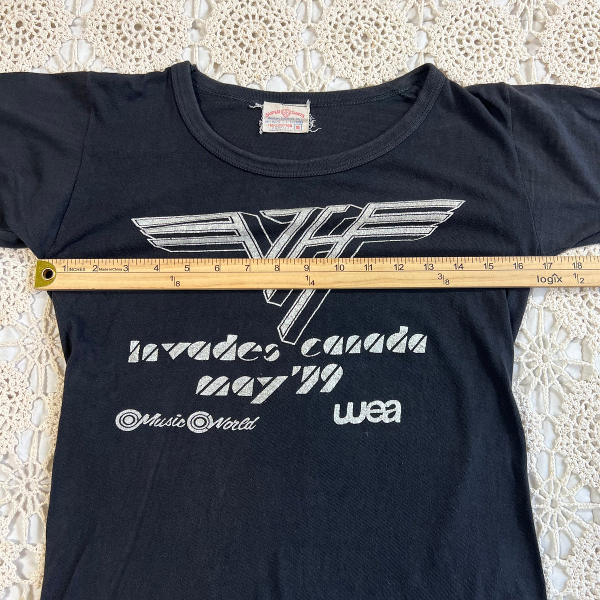 1979 Van Halen Invades Canada VH II Album Promotional Baby Tee S