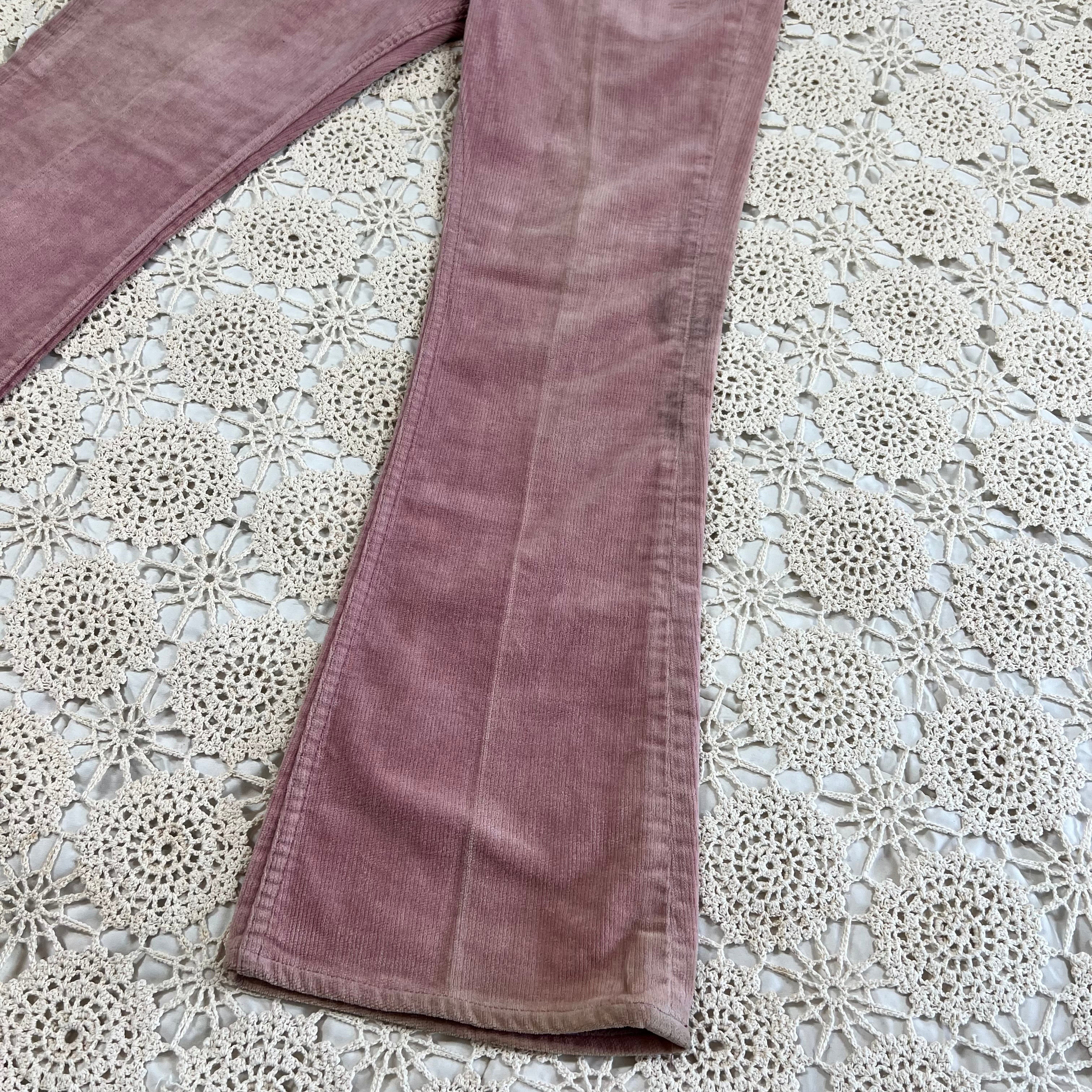 70s Lee Dusty Rose Corduroy Bell Bottoms Hollywood Costume House CRC 32x31.5”
