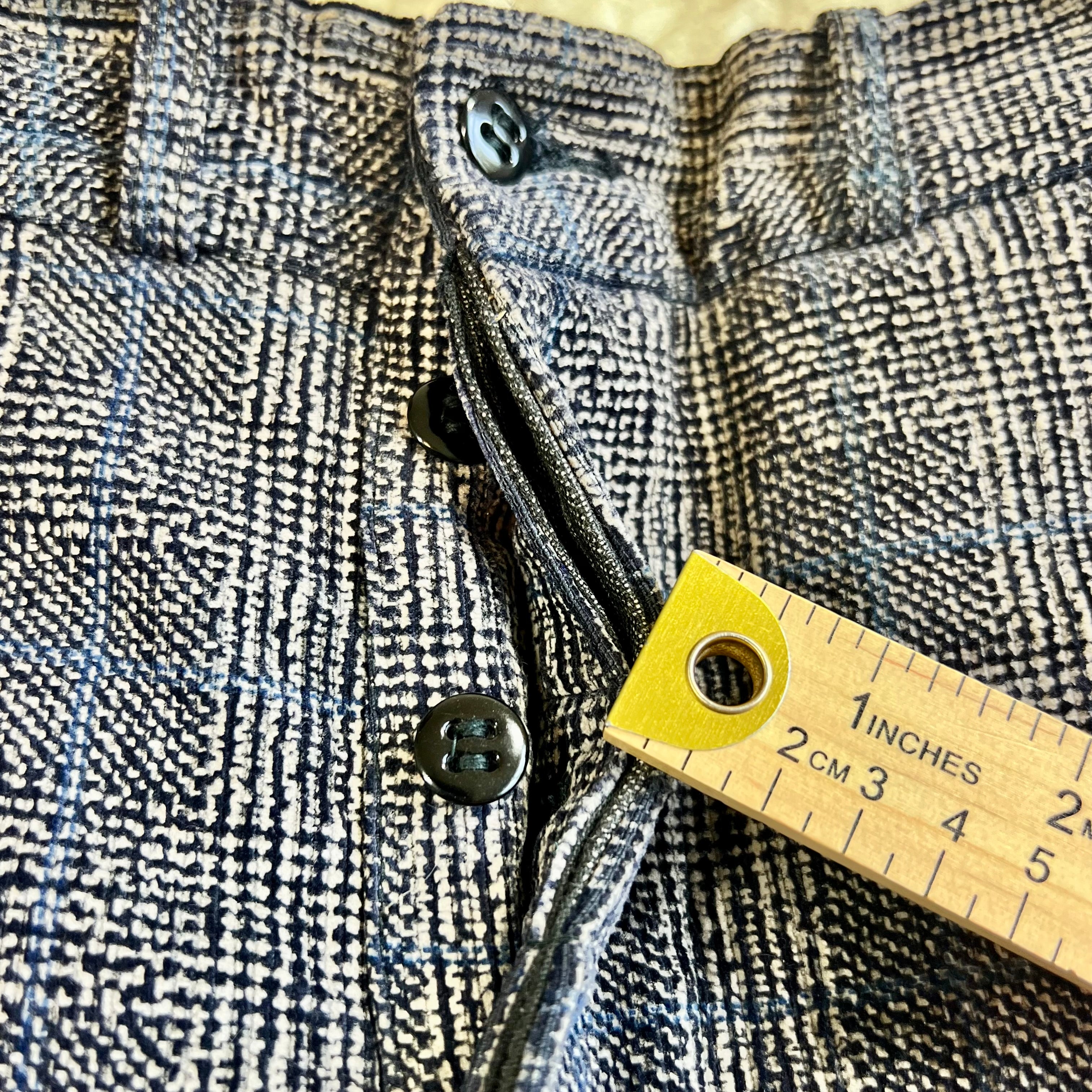1930s Blue Wing Glen Plaid Trousers 30x32