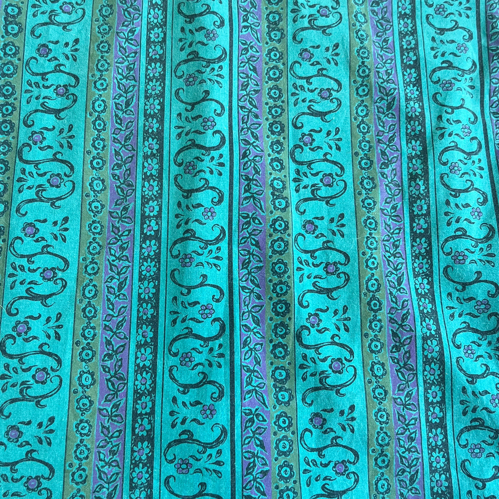 80s Oakton Limited Paisley Tapestry Blue and Green Button Down L/XL