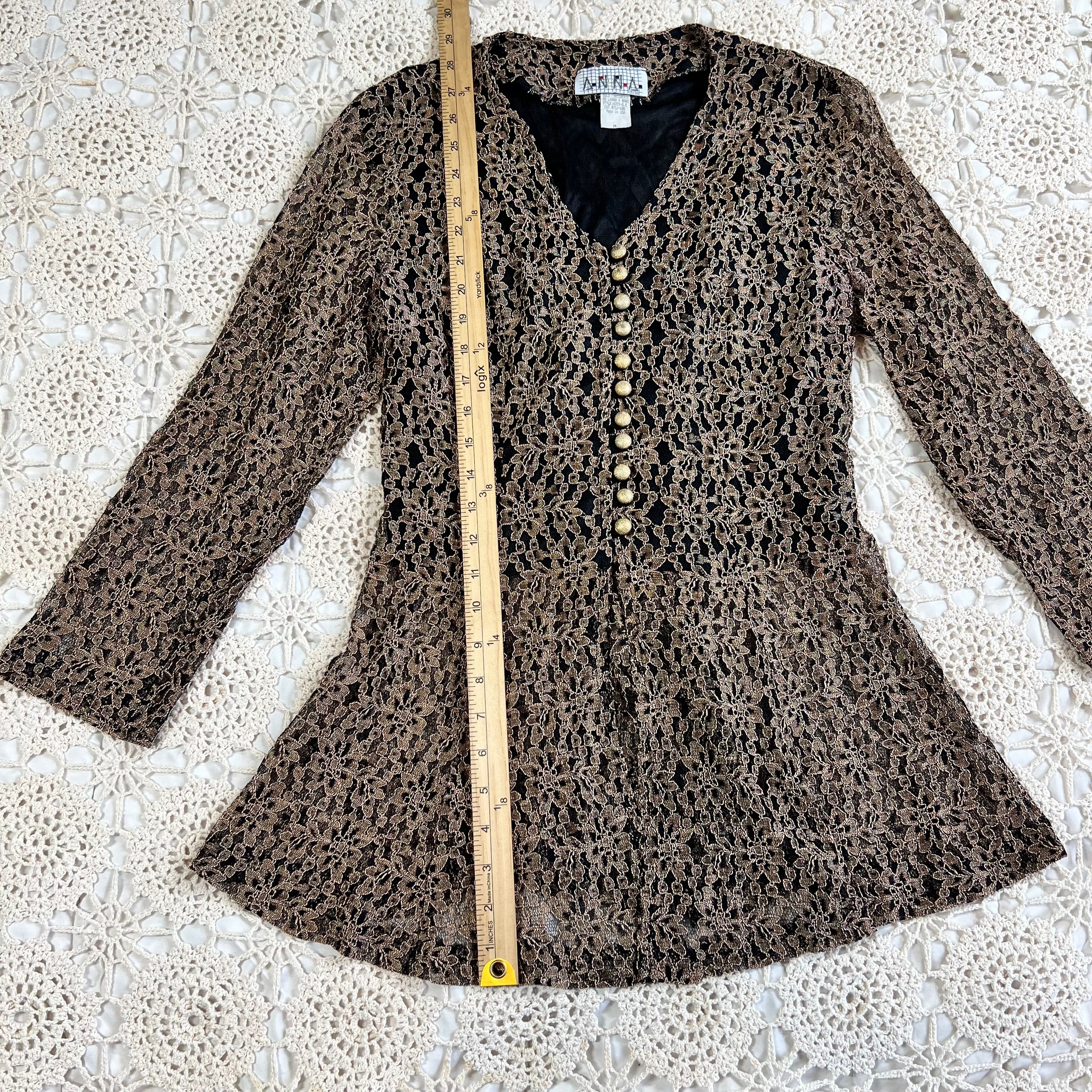 90s Whimsigoth Anna Lace Corset Tie Back Top M