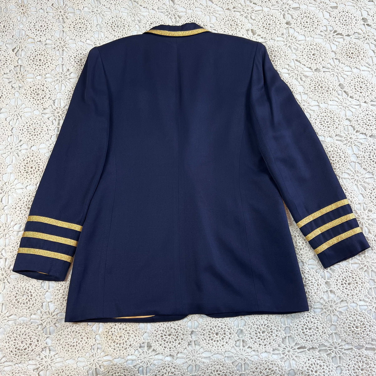 80s Deadstock Talk of the Walk Nautical Navy and Gold Blazer L