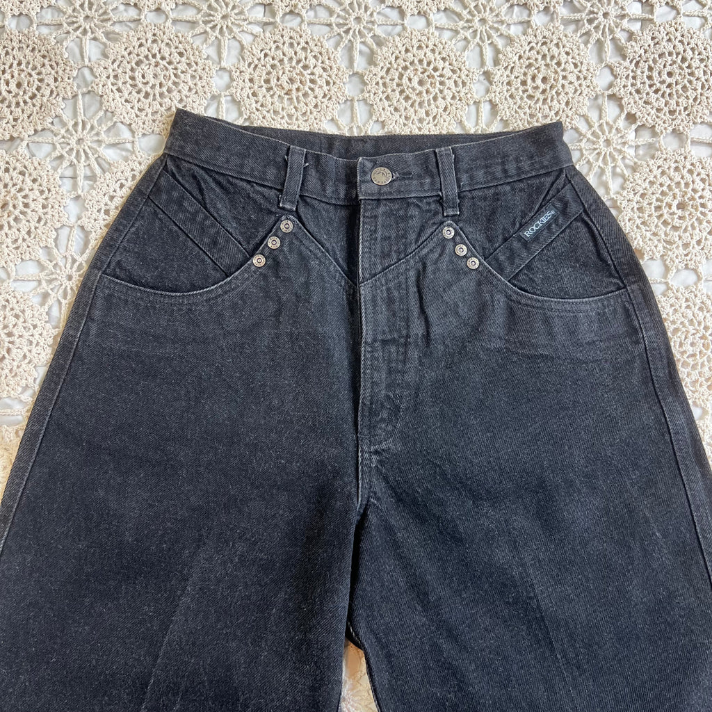80s Rockies Black Tapered Jeans 25x36