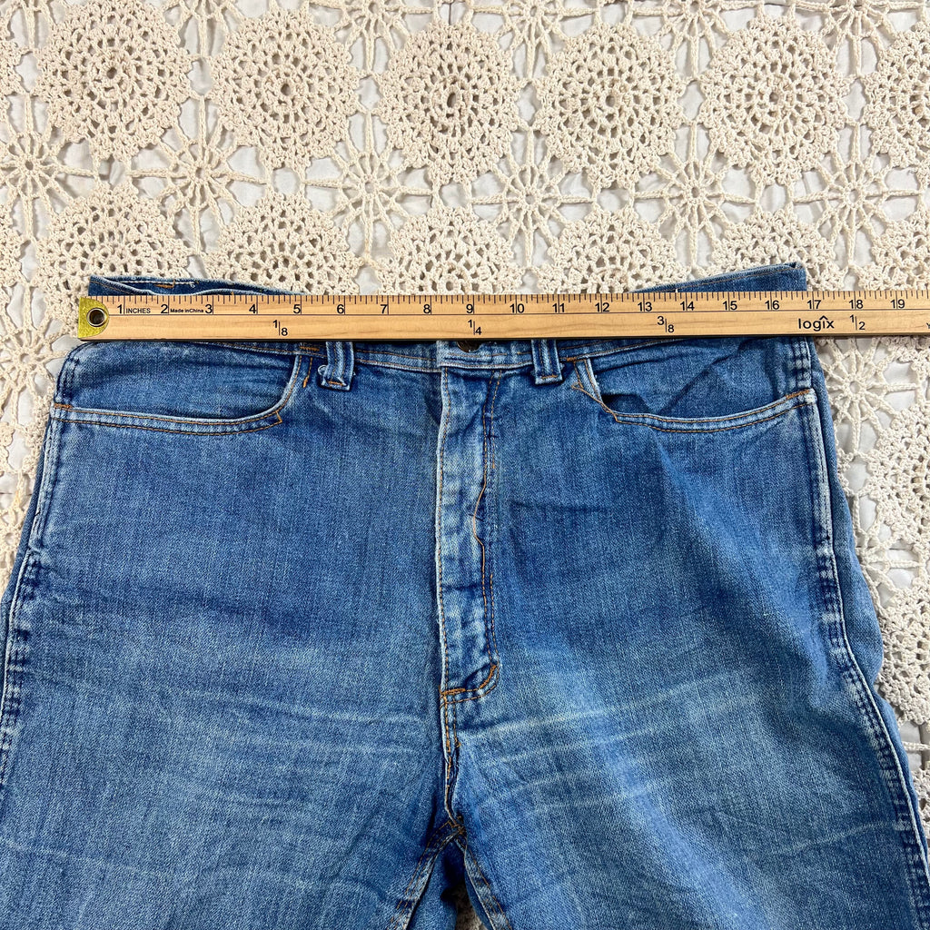 70s Sunburst Bellbottom Flare Jeans 34x31