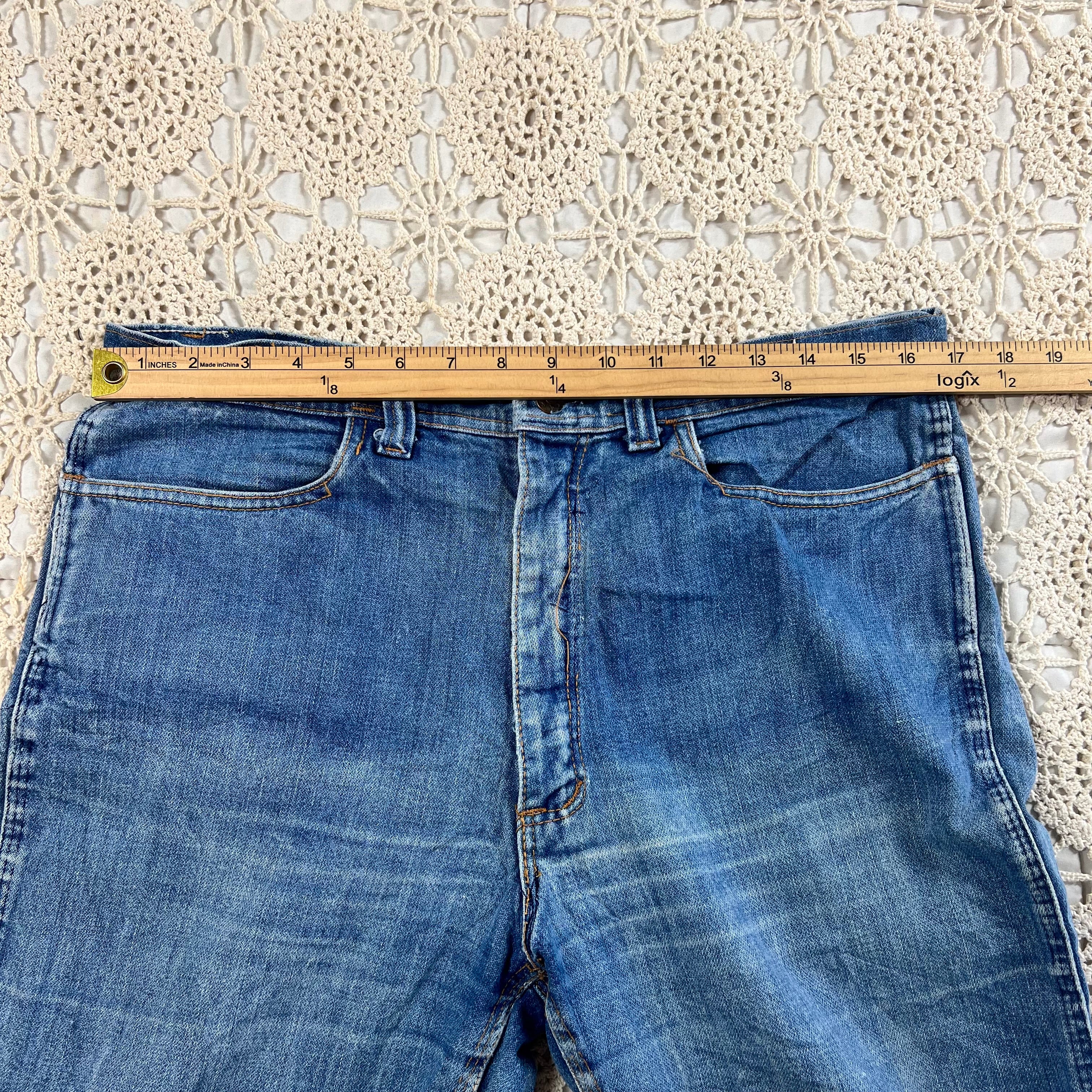 70s Sunburst Bellbottom Flare Jeans 34x31