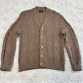 60s Royal Knight Brown Chunky Knit Cardigan L