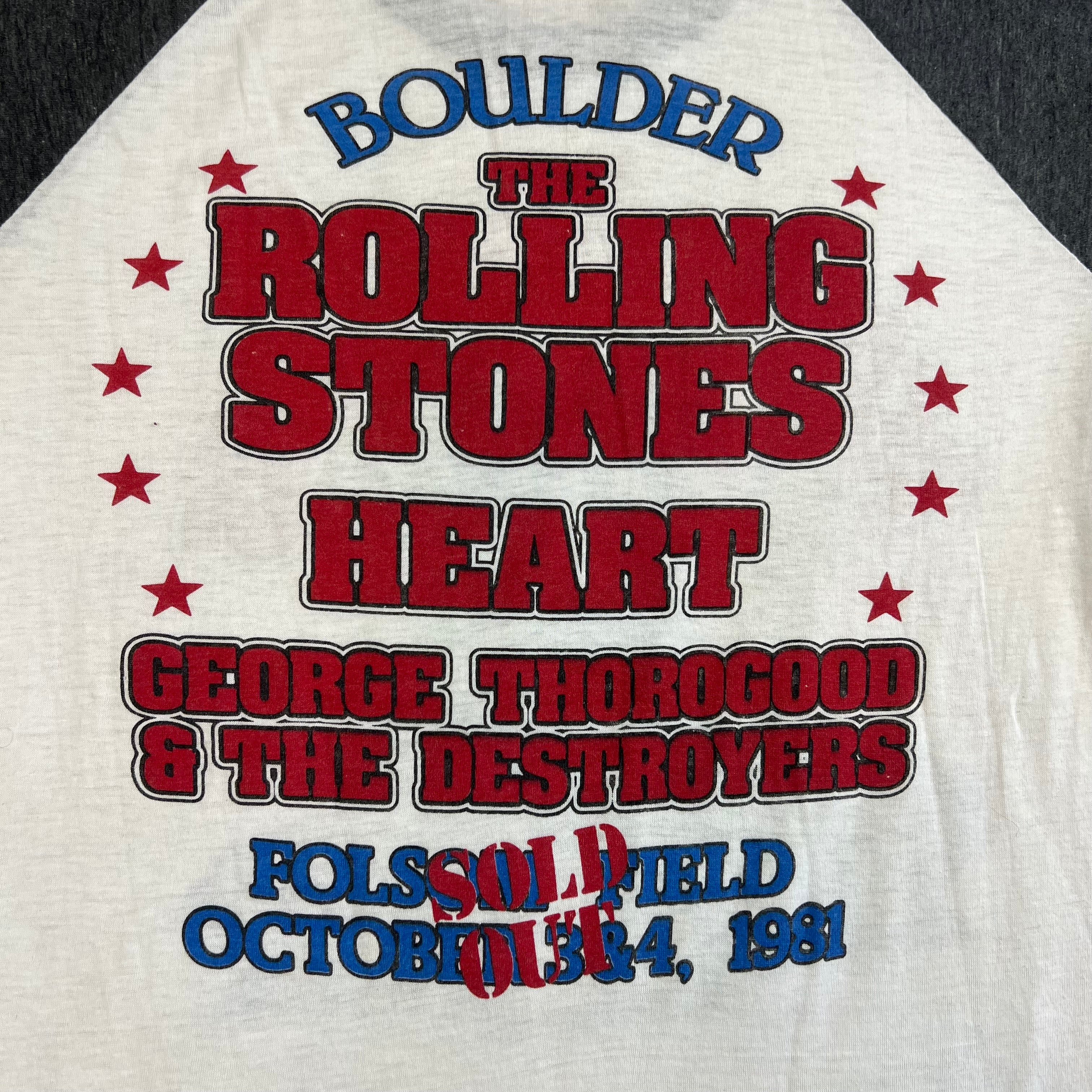 1981 Rolling Stones Single Show Boulder, Co Raglan L