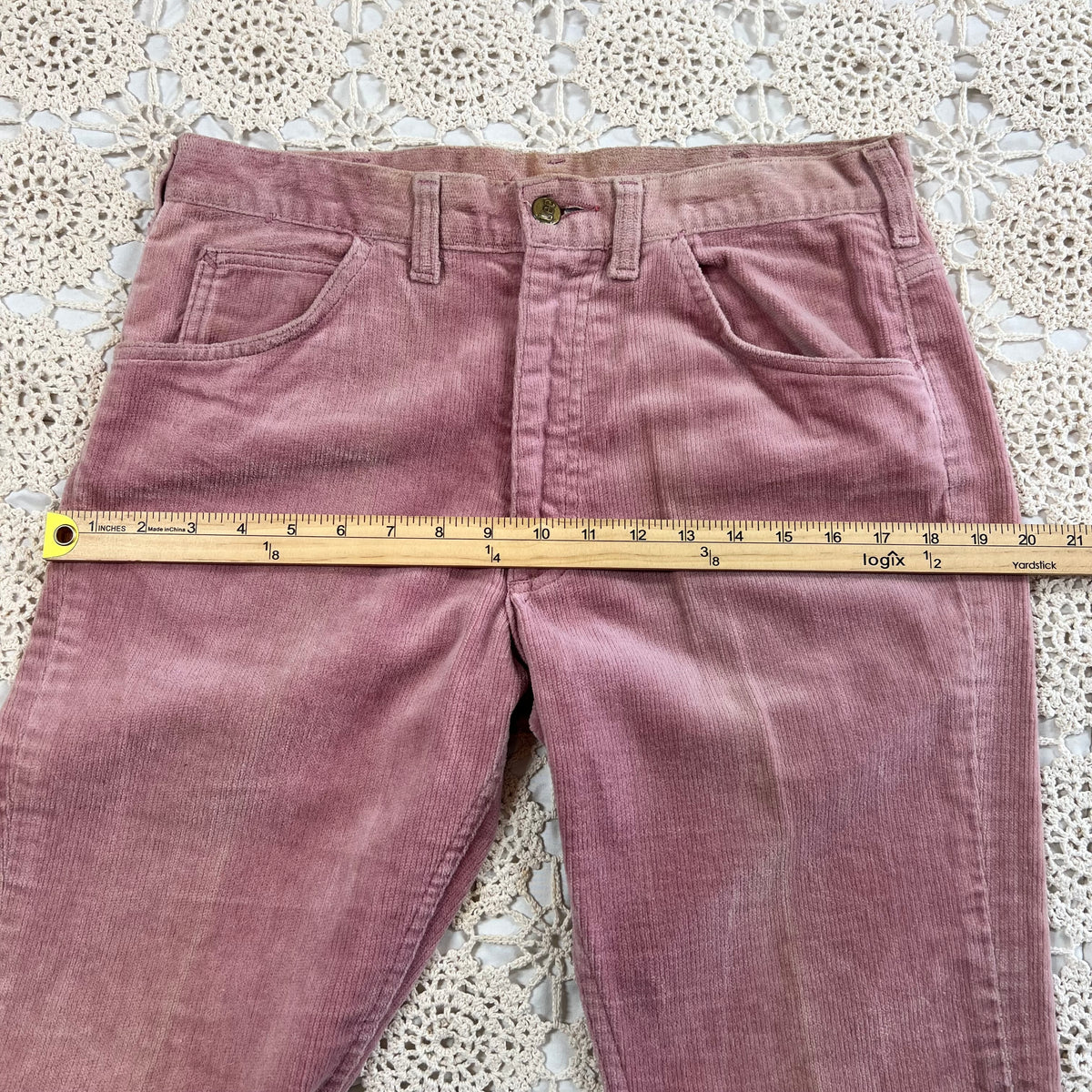 70s Lee Dusty Rose Corduroy Bell Bottoms Hollywood Costume House CRC 32x31.5”