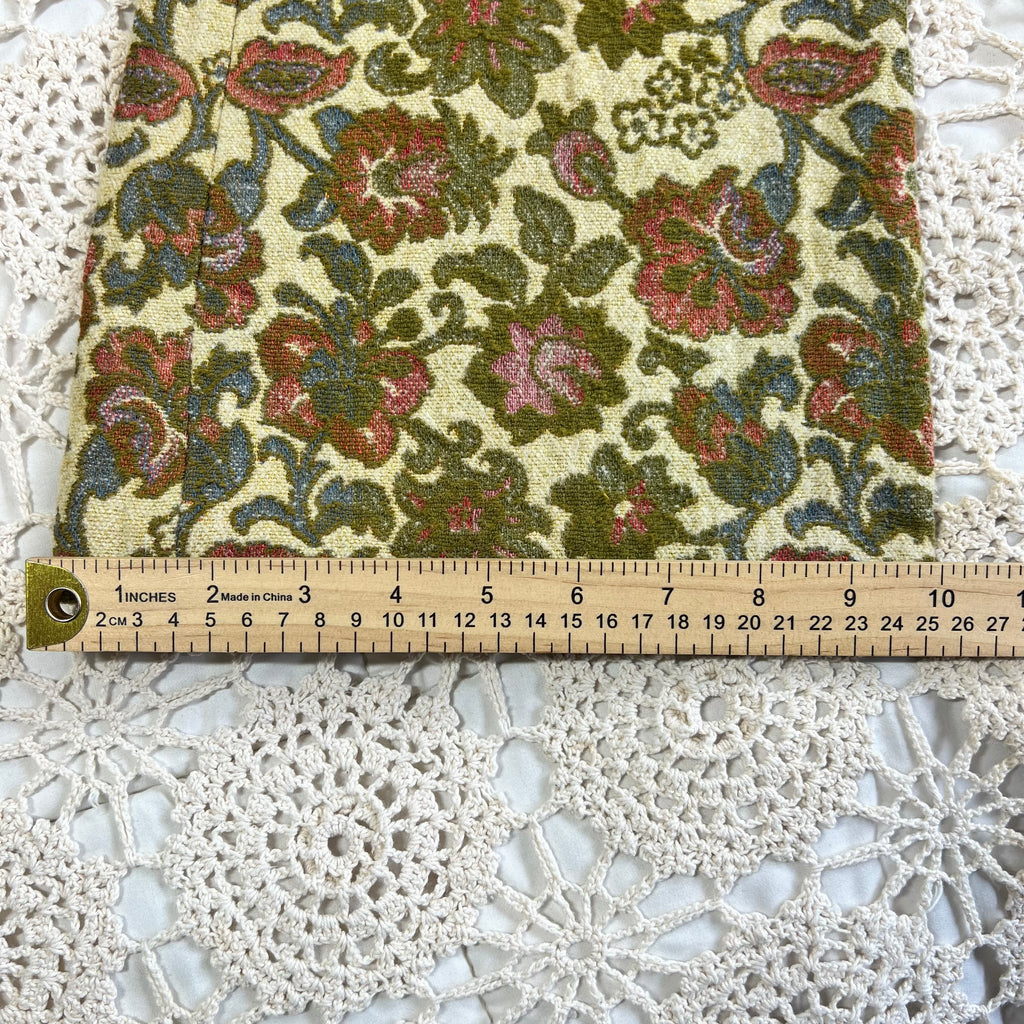 60s Tapestry Floral Carpet Bell Bottom Pants 30x26.5