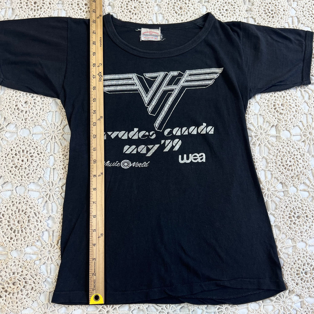 1979 Van Halen Invades Canada VH II Album Promotional Baby Tee S